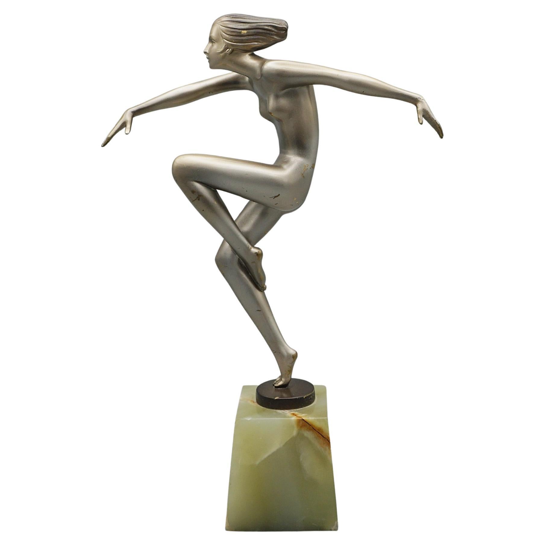 'Speed' An Art Deco Cold Painted Bronze Sculpture by Josef Lorenzl