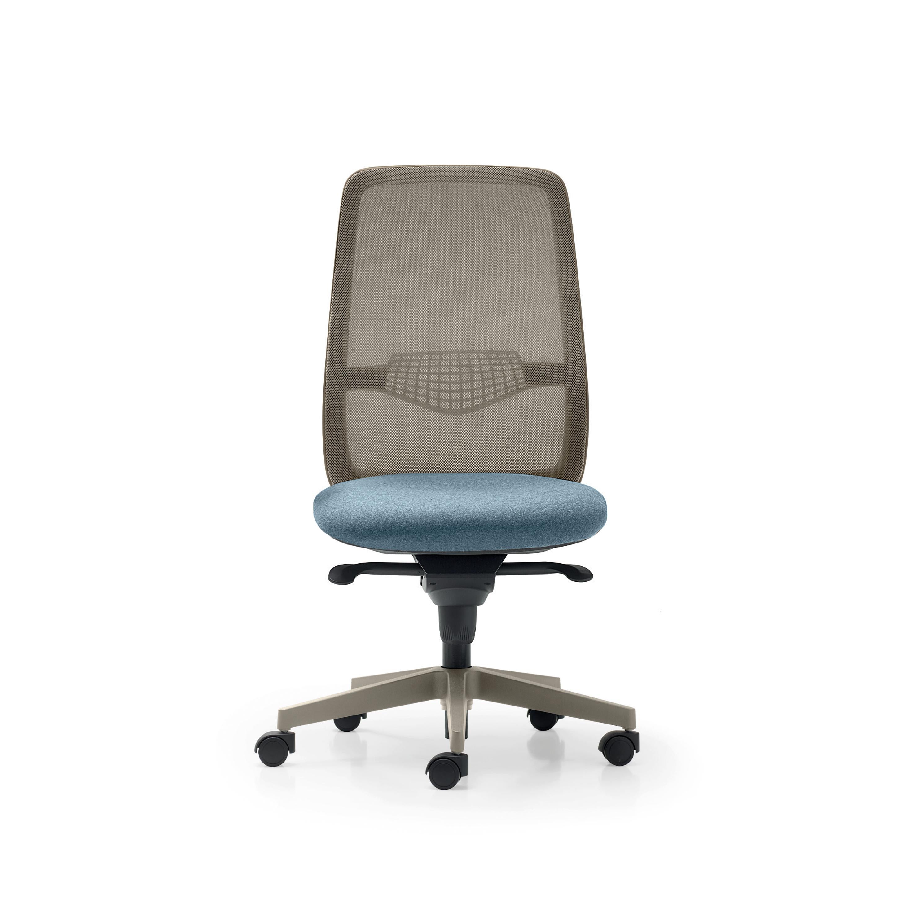 Contemporary Speed High Backrest Managerial Armchair in Mesh & Upholstery by Quinti Sedute For Sale