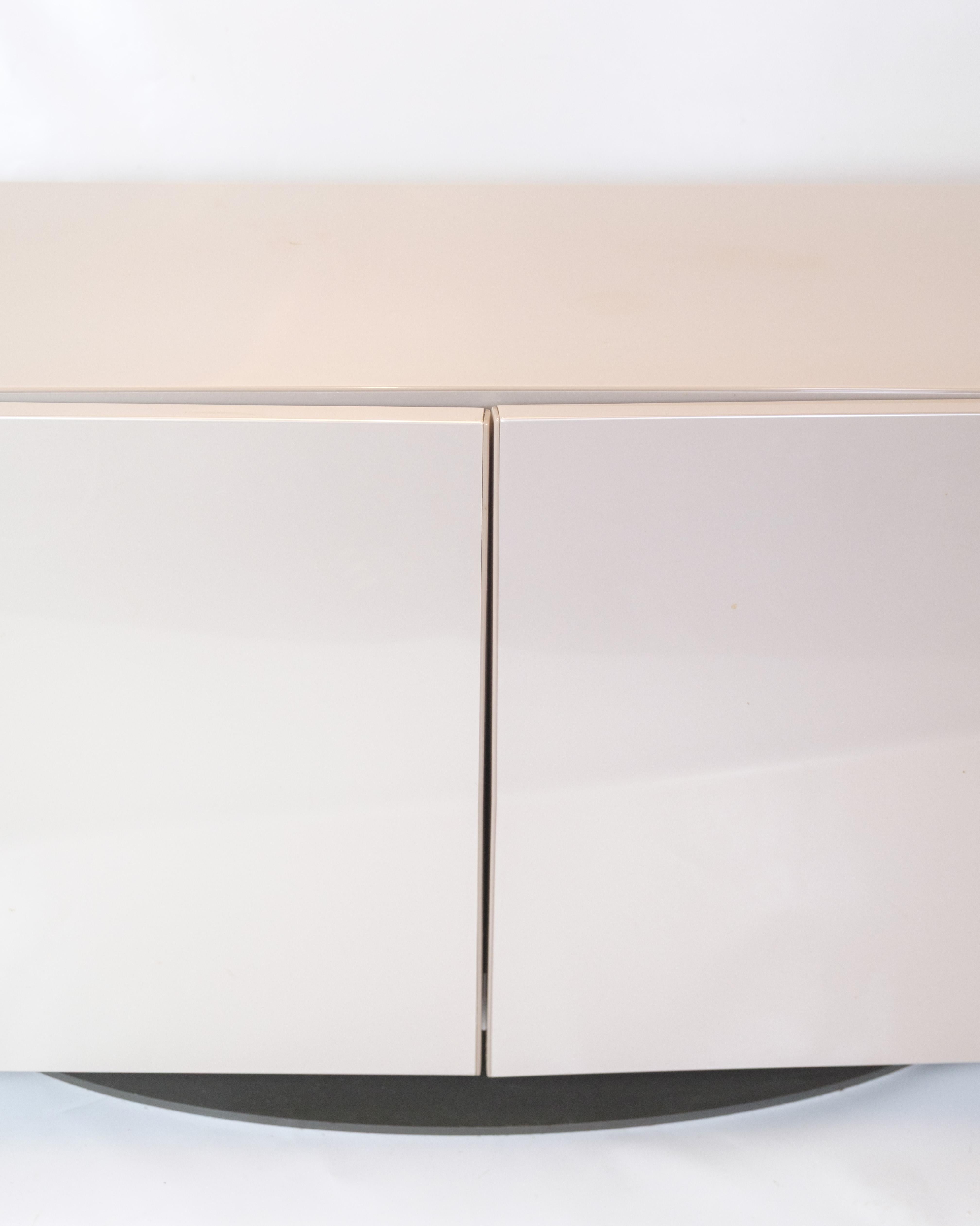 French Speed Up Sideboard In High Gloss Grey Painted By Sacha Lakic For Roche Bobois For Sale