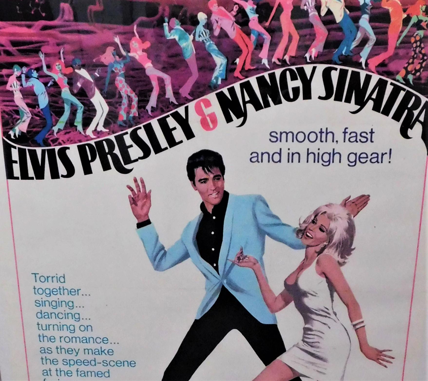 20ième siècle Affiche théâtrale originale d'Elvis Presley Speedway, 1968, support en lin en vente