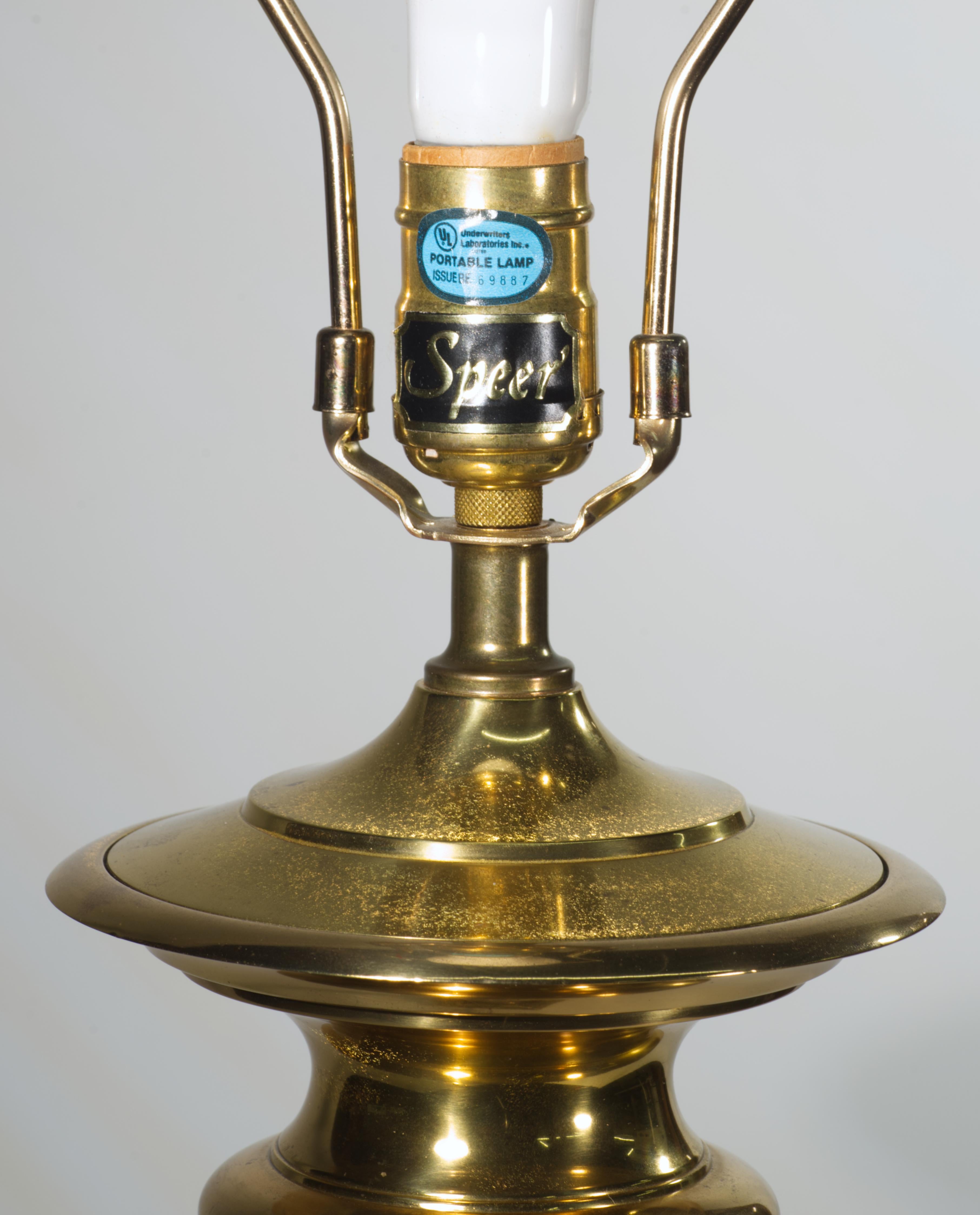 Speer Vintage Große amerikanische Empire-Tischlampe aus Kristall und Bronze, Vintage im Angebot 5