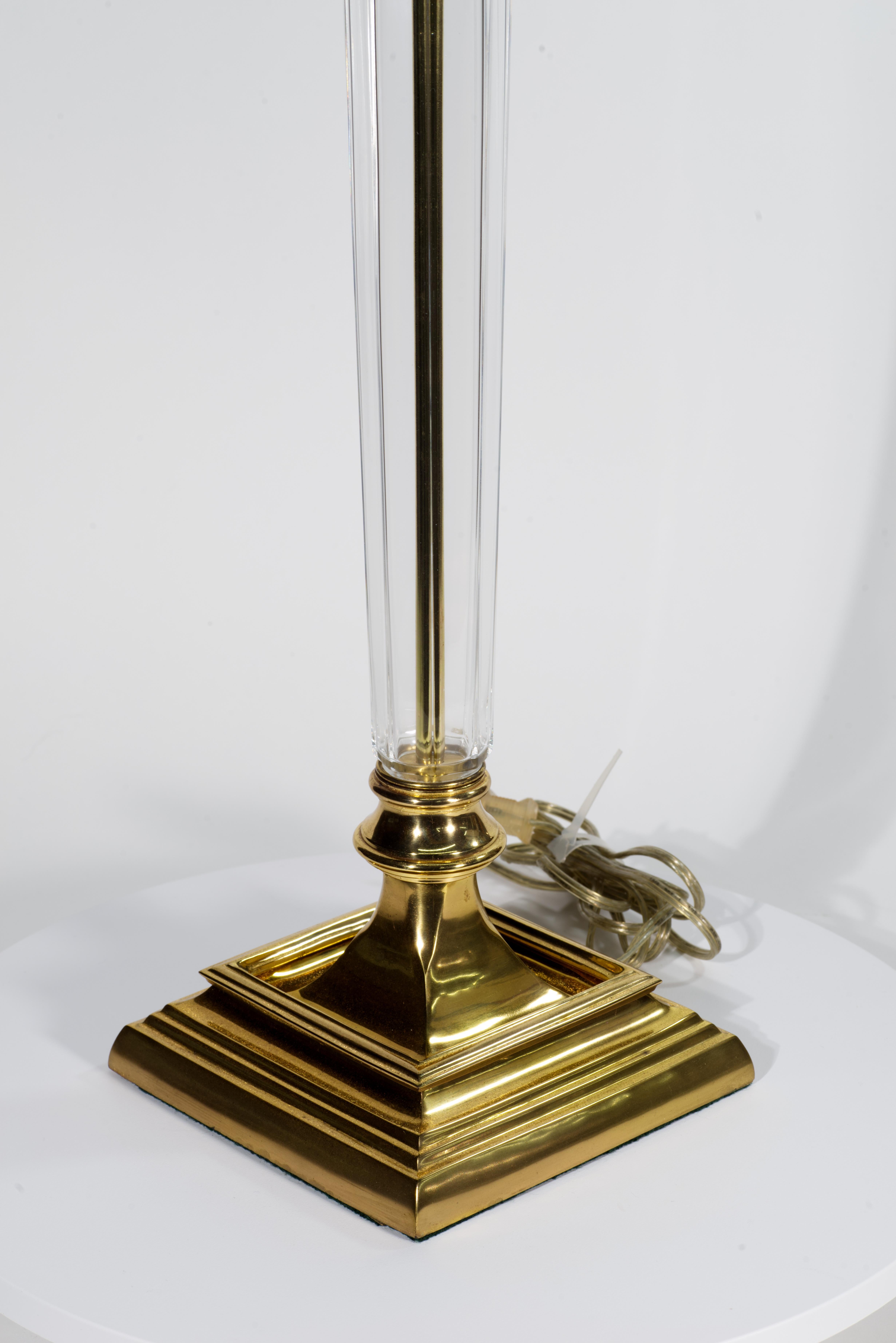 Speer Vintage Große amerikanische Empire-Tischlampe aus Kristall und Bronze, Vintage im Angebot 2