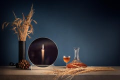 Mirror Candle Holder "Spegla Crystal Clear" Glass with Half transparent Mirror