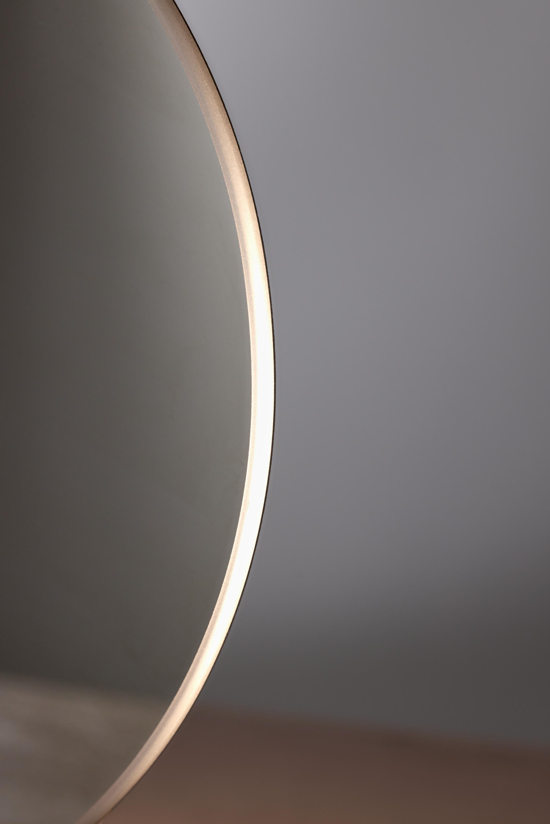Aluminum Spegla Mirror Lamp - Lamp In Matt Aluminium And Half-Transparent Mirror Glass For Sale