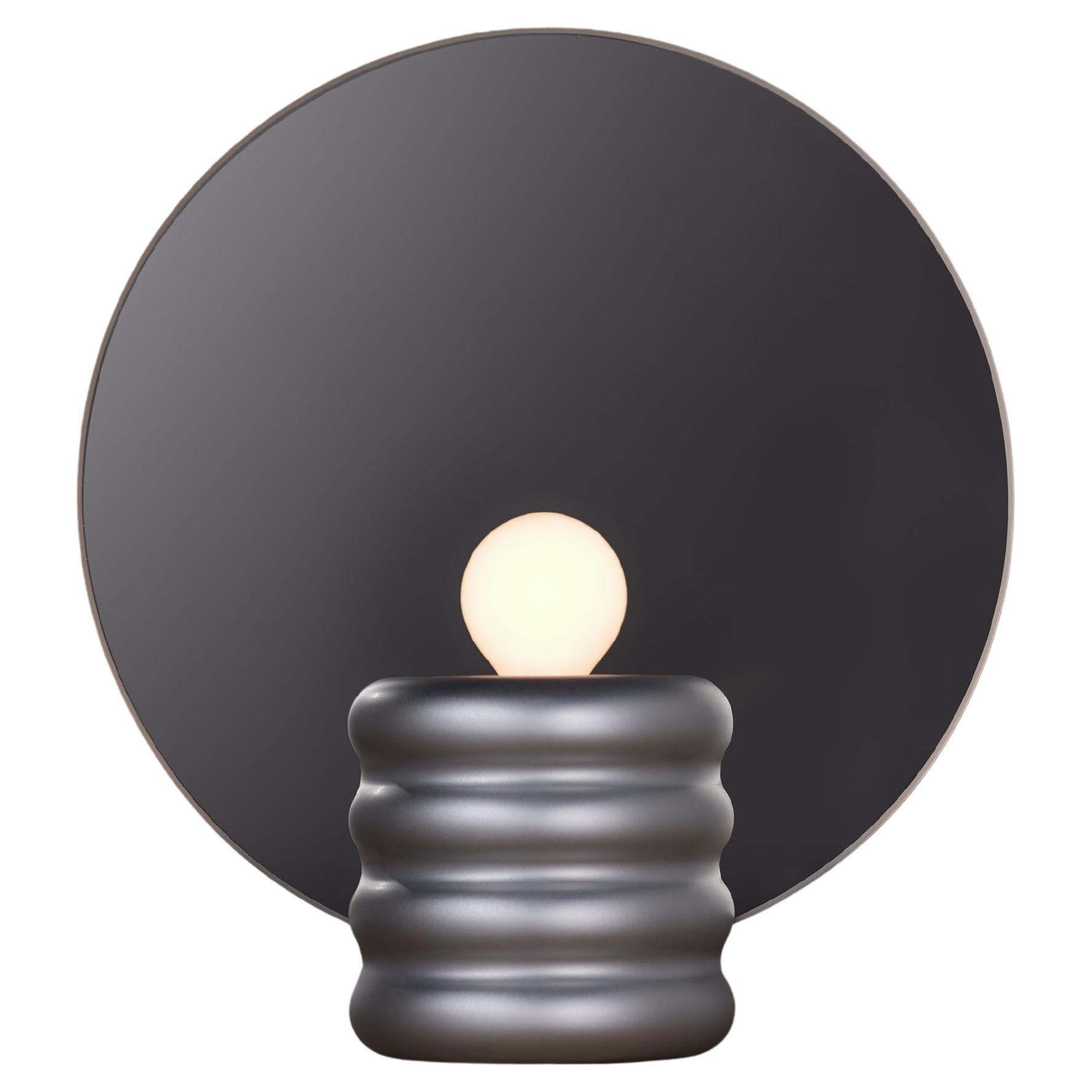 Spegla Mirror Lamp - Lamp In Matt Aluminium And Half-Transparent Mirror Glass For Sale