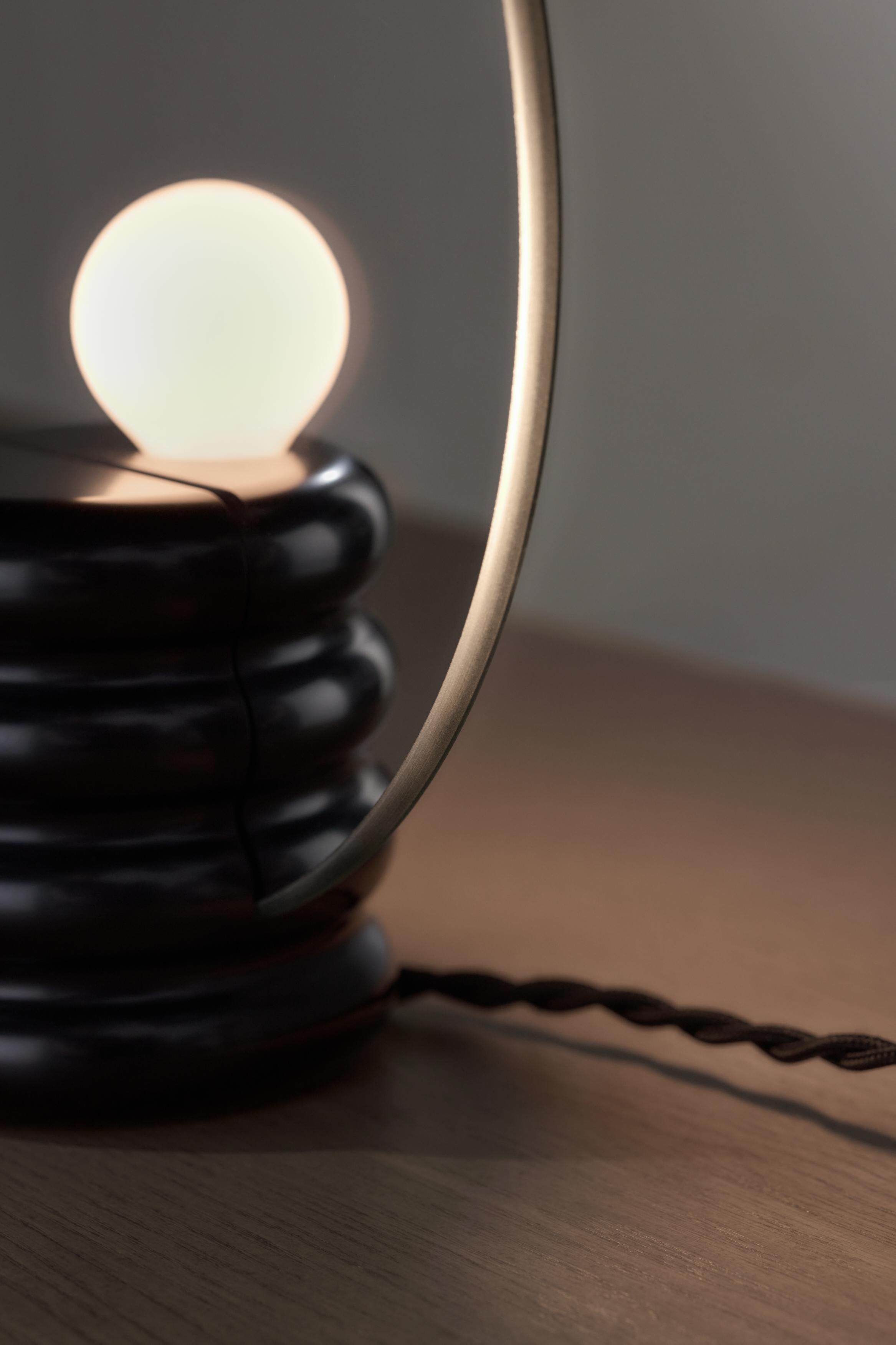 Lampada Spegla Mirror - Lampada in alluminio lucido e vetro a specchio semitrasparente in vendita 5