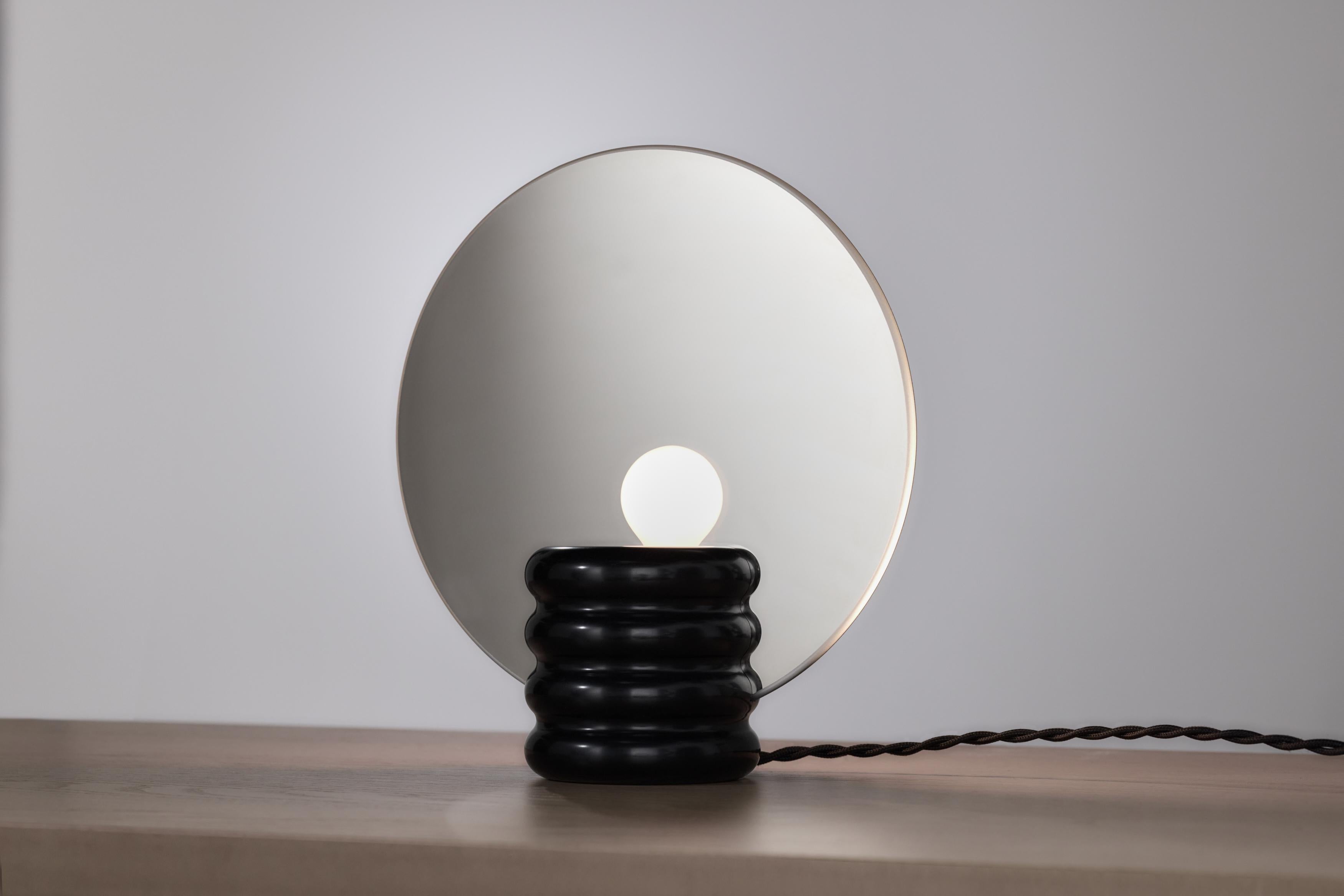 Lampada Spegla Mirror - Lampada in alluminio lucido e vetro a specchio semitrasparente in vendita 1