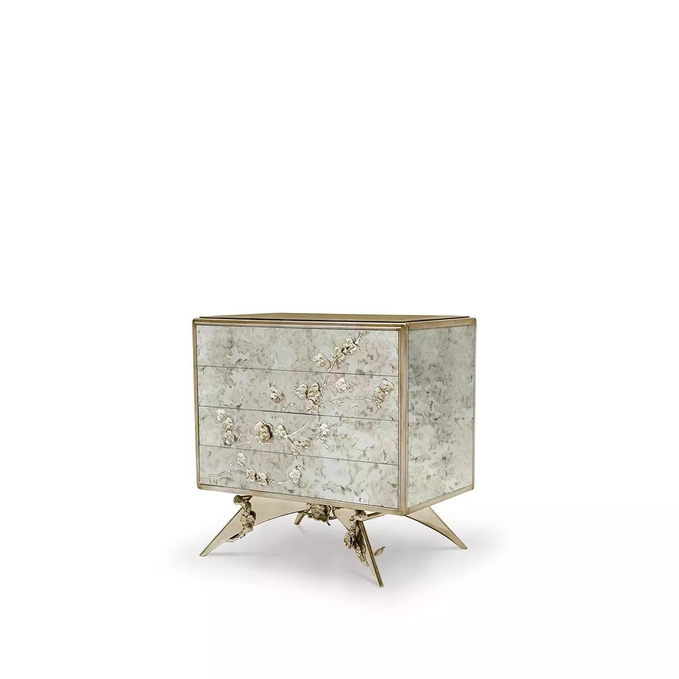 Portuguese Spellbound Aged Mirror Nightstand For Sale