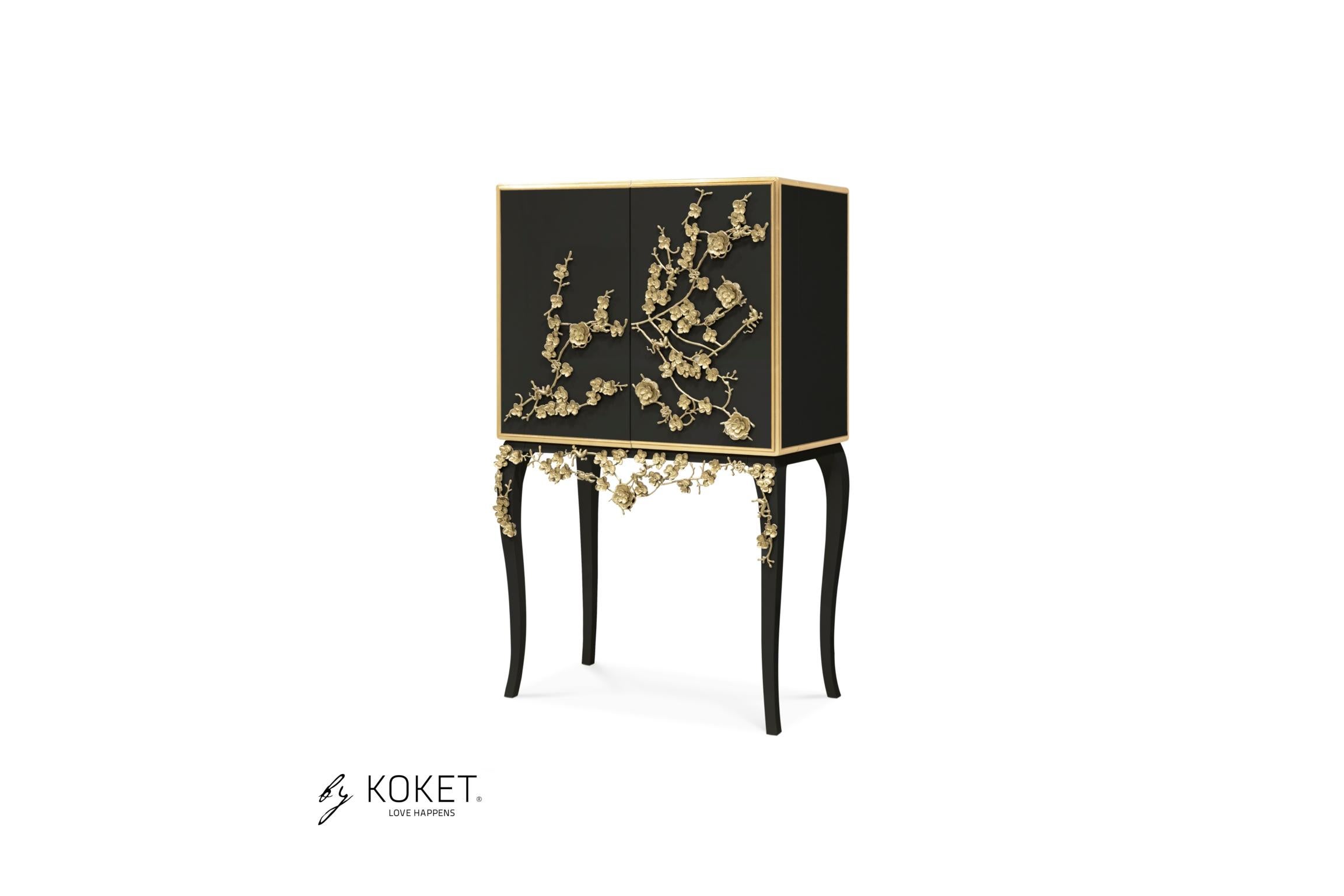 Spellbound Bar Cabinet In High Gloss Lacquer and Adorns by Koket For Sale 3