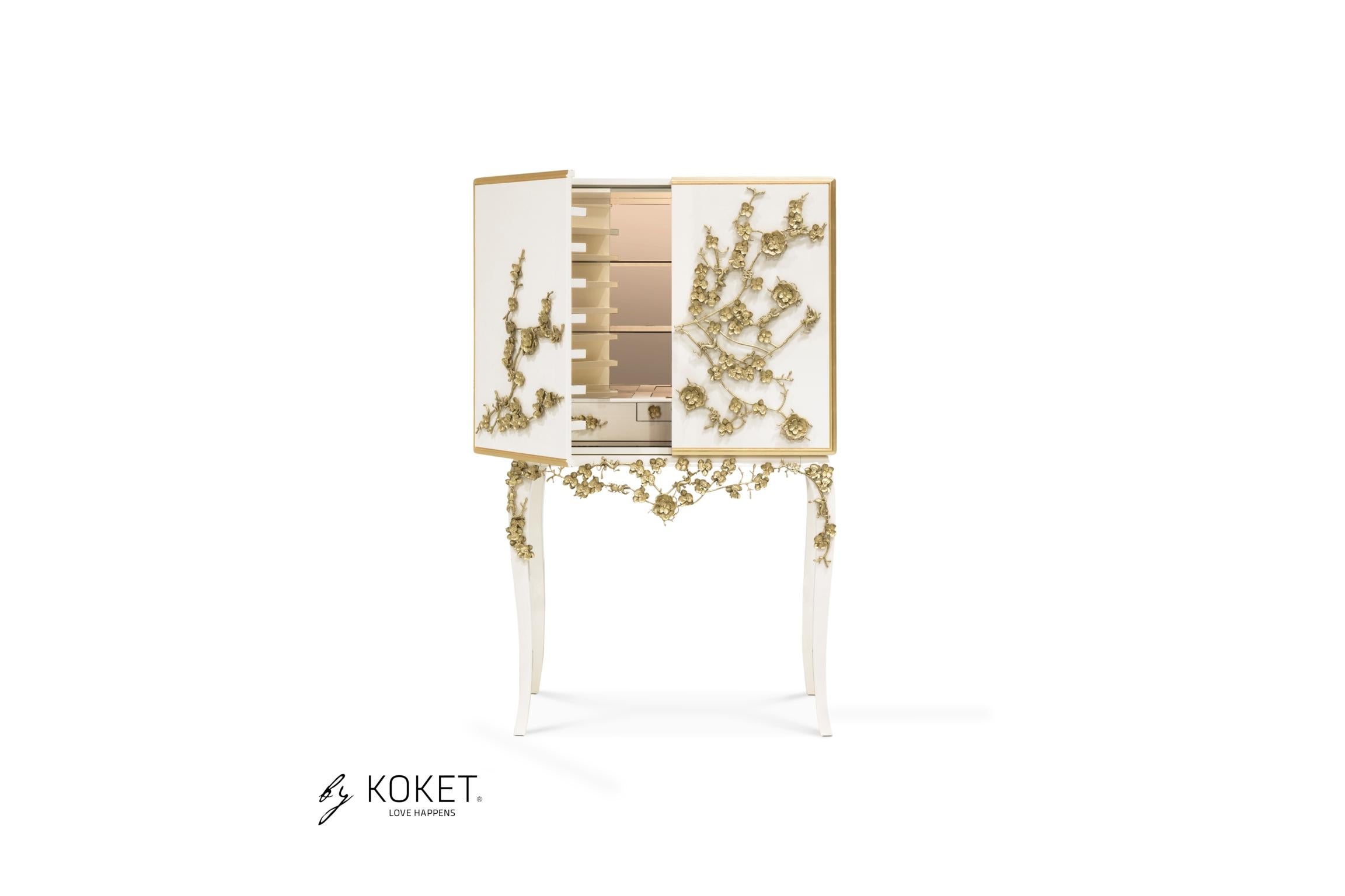 Spellbound Bar Cabinet In High Gloss Lacquer and Adorns by Koket For Sale 1
