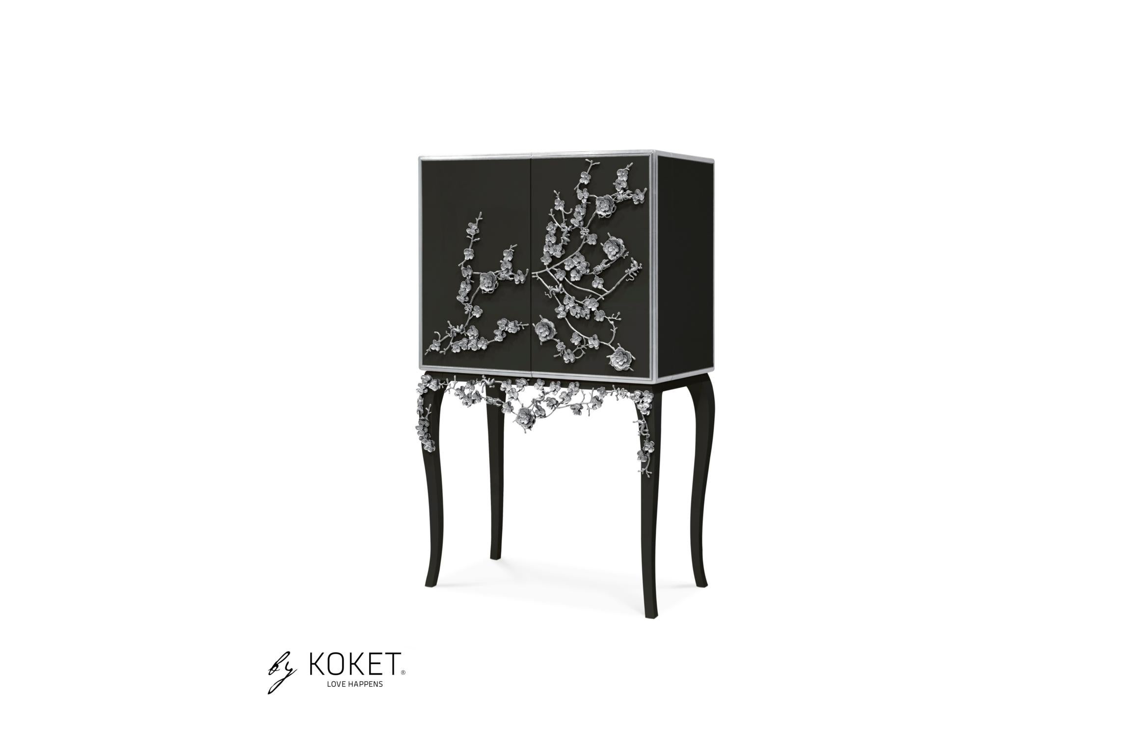 Spellbound Bar Cabinet In High Gloss Lacquer and Adorns by Koket For Sale 2