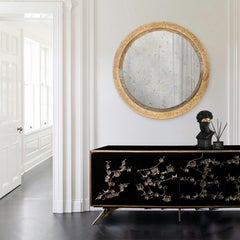 Spellbound Lacquer Cabinet with Metal Organic Lace