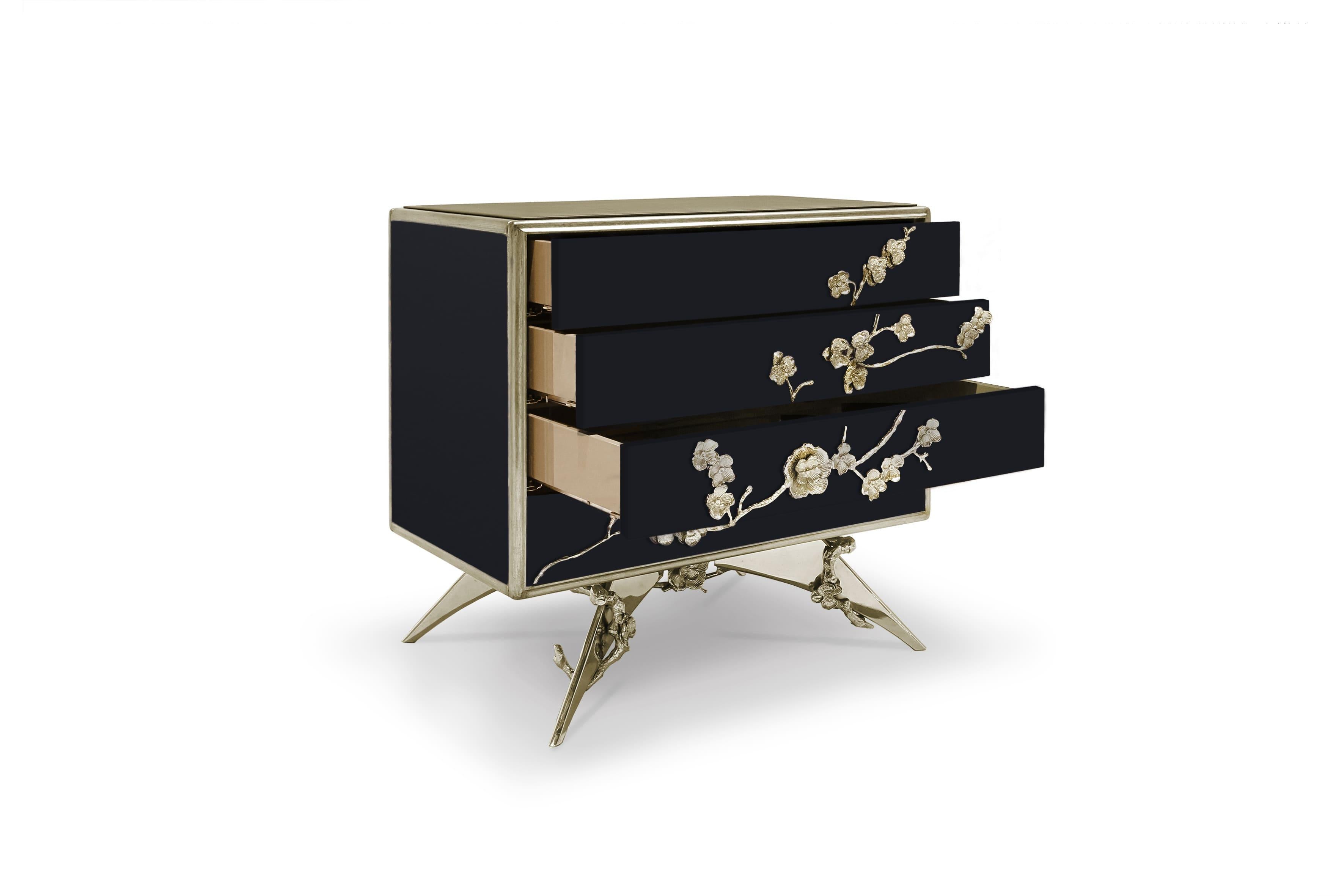 Hand-Crafted Spellbound Lacquer Nightstand For Sale