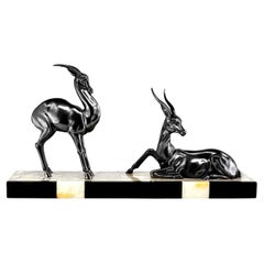 Spelter Antelope Sculpture, French, Art Deco, 1920