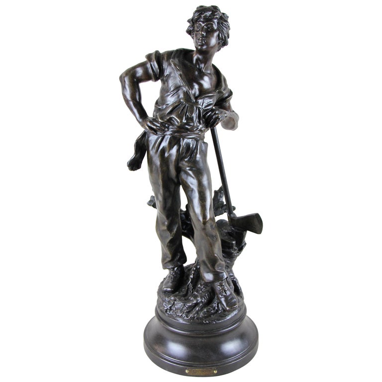 Spelter Figurine "Le Bois" by L and F. Moreau, France, circa 1890 at  1stDibs | l & f moreau, l&f moreau, auguste moreau spelter figures