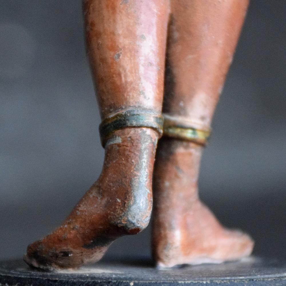 Spelter Hand Painted Candlestick Egyptian Figure, circa 1900 3