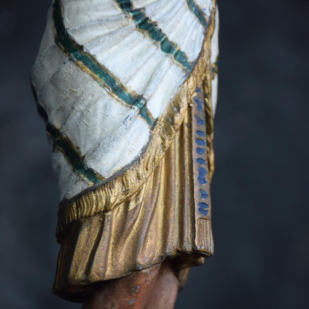 Spelter Hand Painted Candlestick Egyptian Figure, circa 1900 7