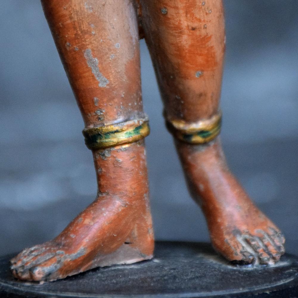 Italian Spelter Hand Painted Candlestick Egyptian Figure, circa 1900