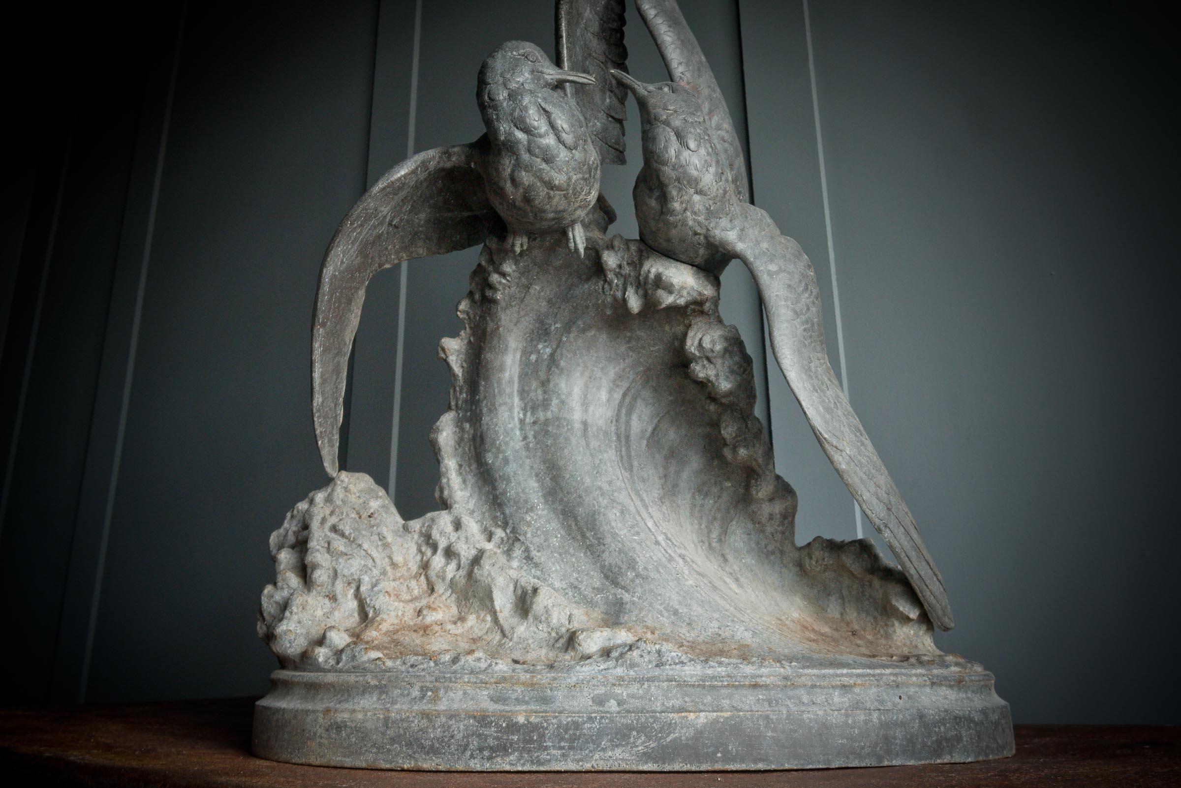 Spelter Sculpture of Two Sea Birds For Sale 10