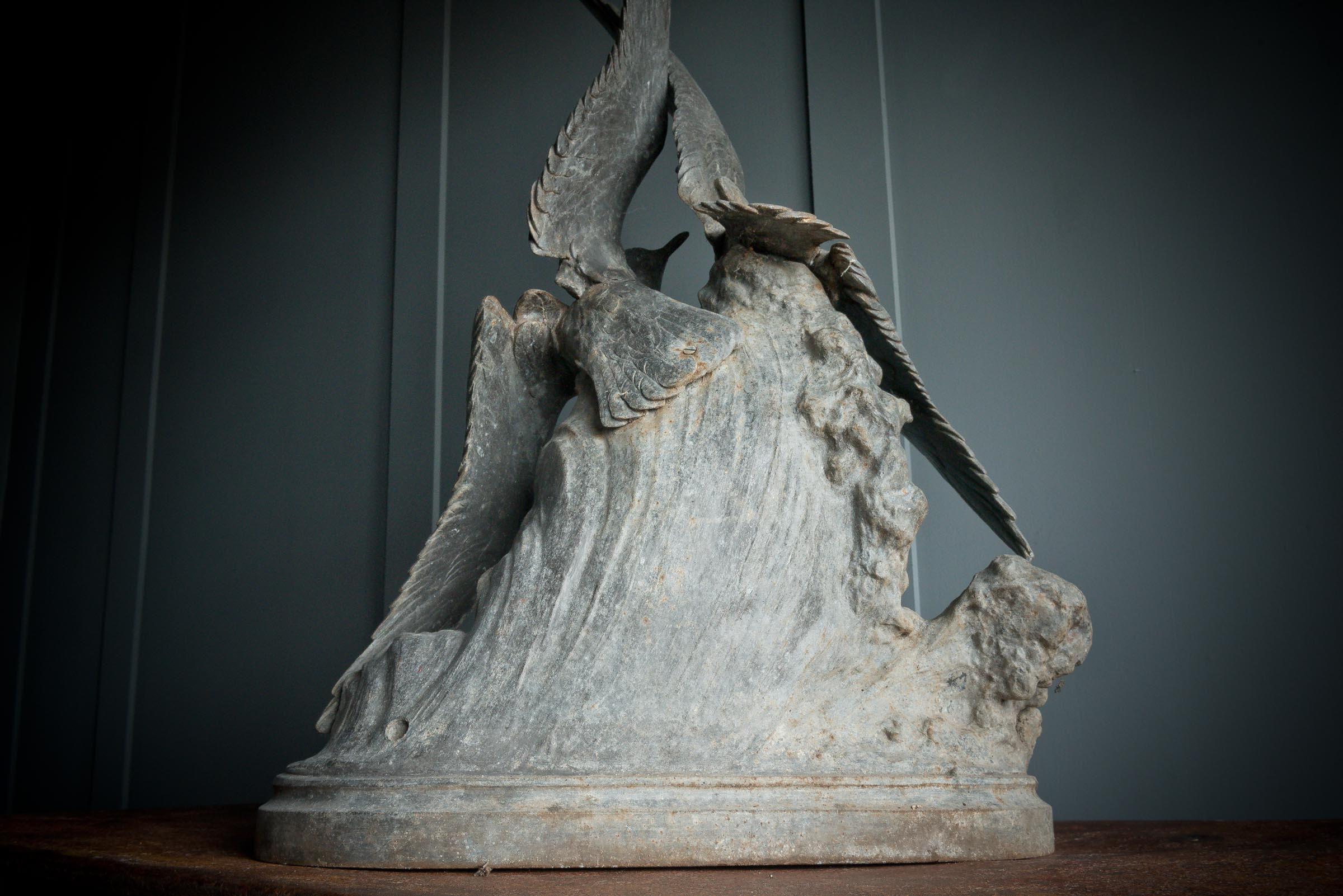 Spelter Sculpture of Two Sea Birds For Sale 11