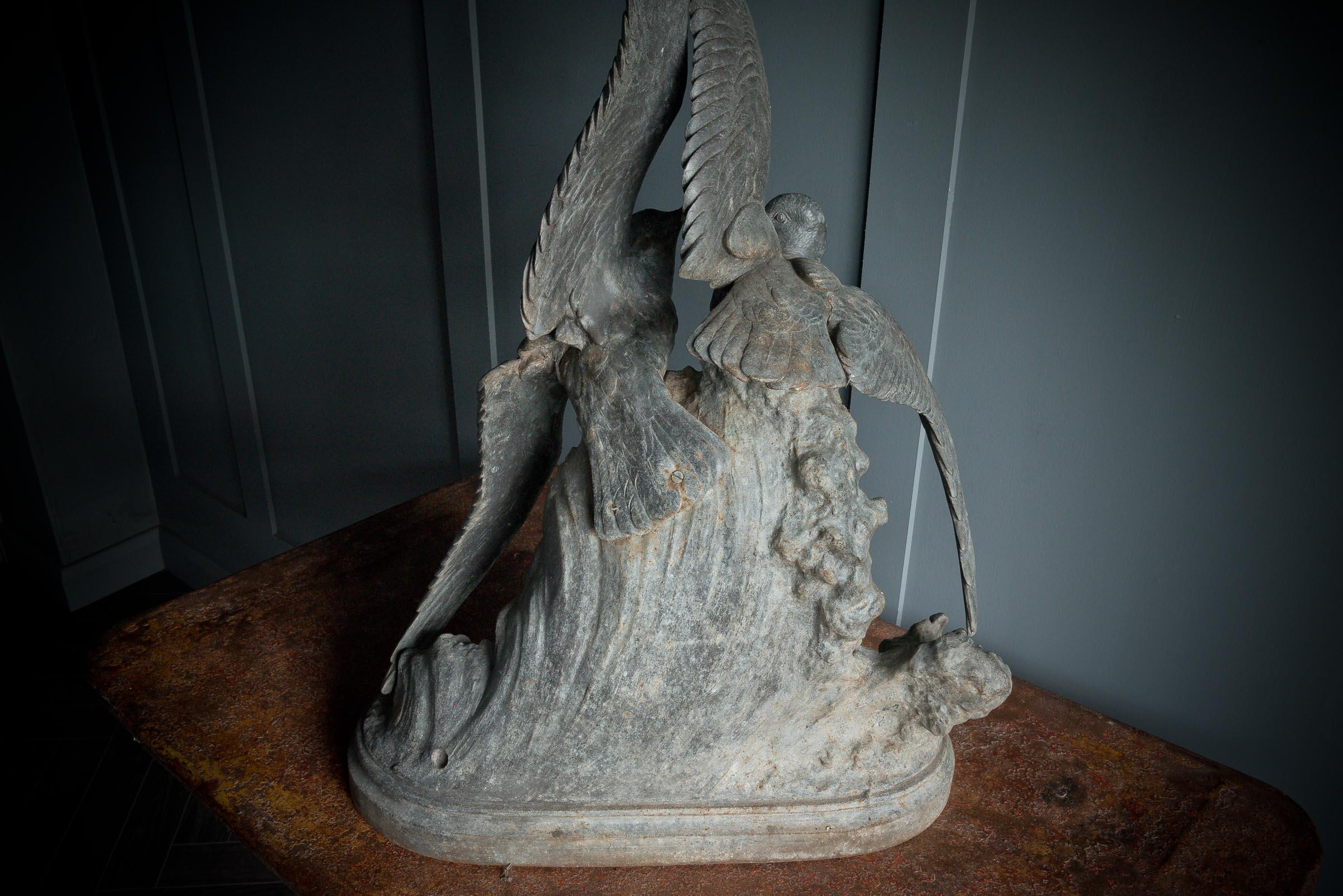 Spelter Sculpture of Two Sea Birds For Sale 12
