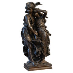 Spelter Sculpture 'Protection' by Hippolyte François Moreau, 19th Century