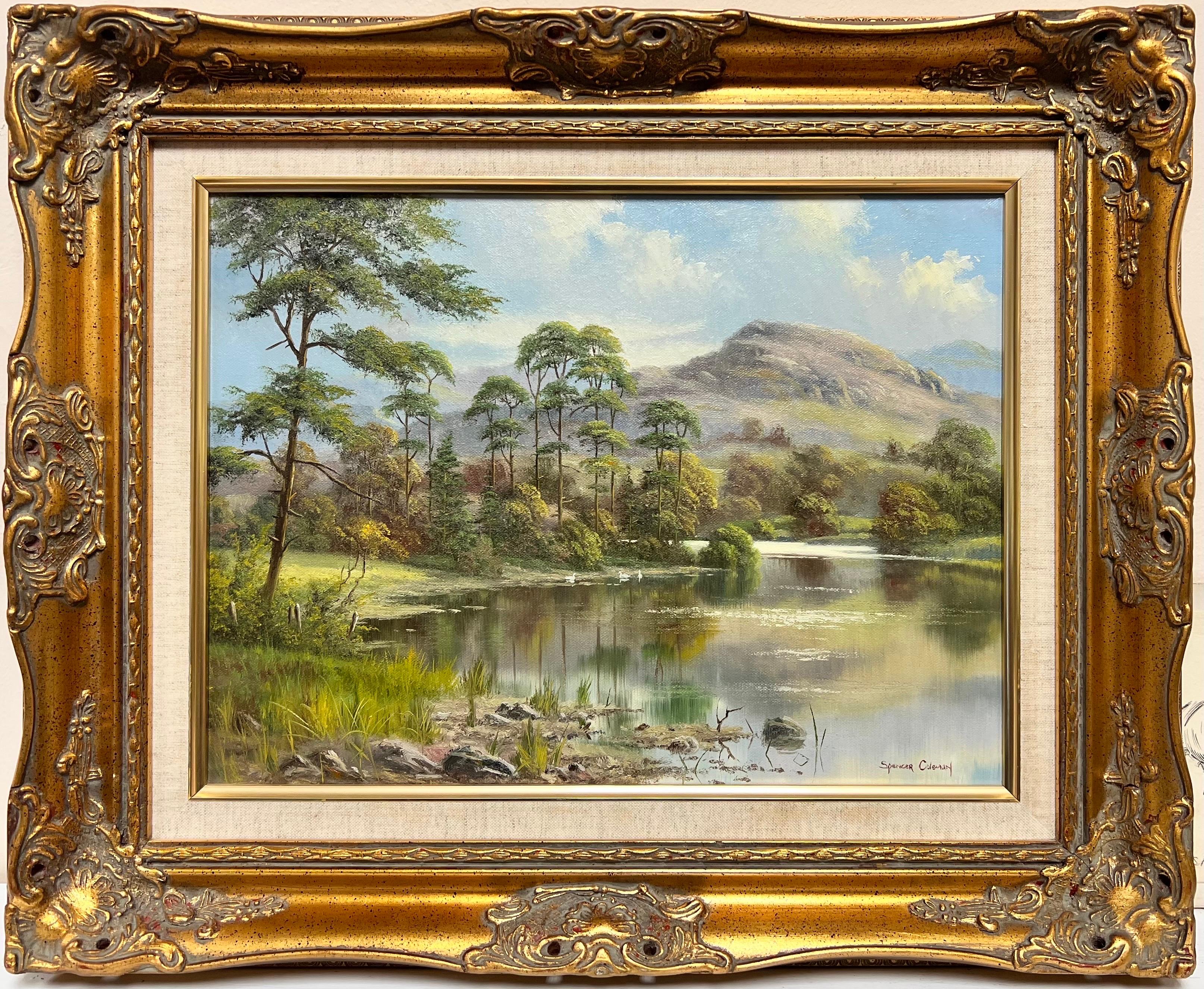 Spencer Coleman Landscape Painting - Beautiful Scottish Highland Loch Scene Signed Original British Oil Painting