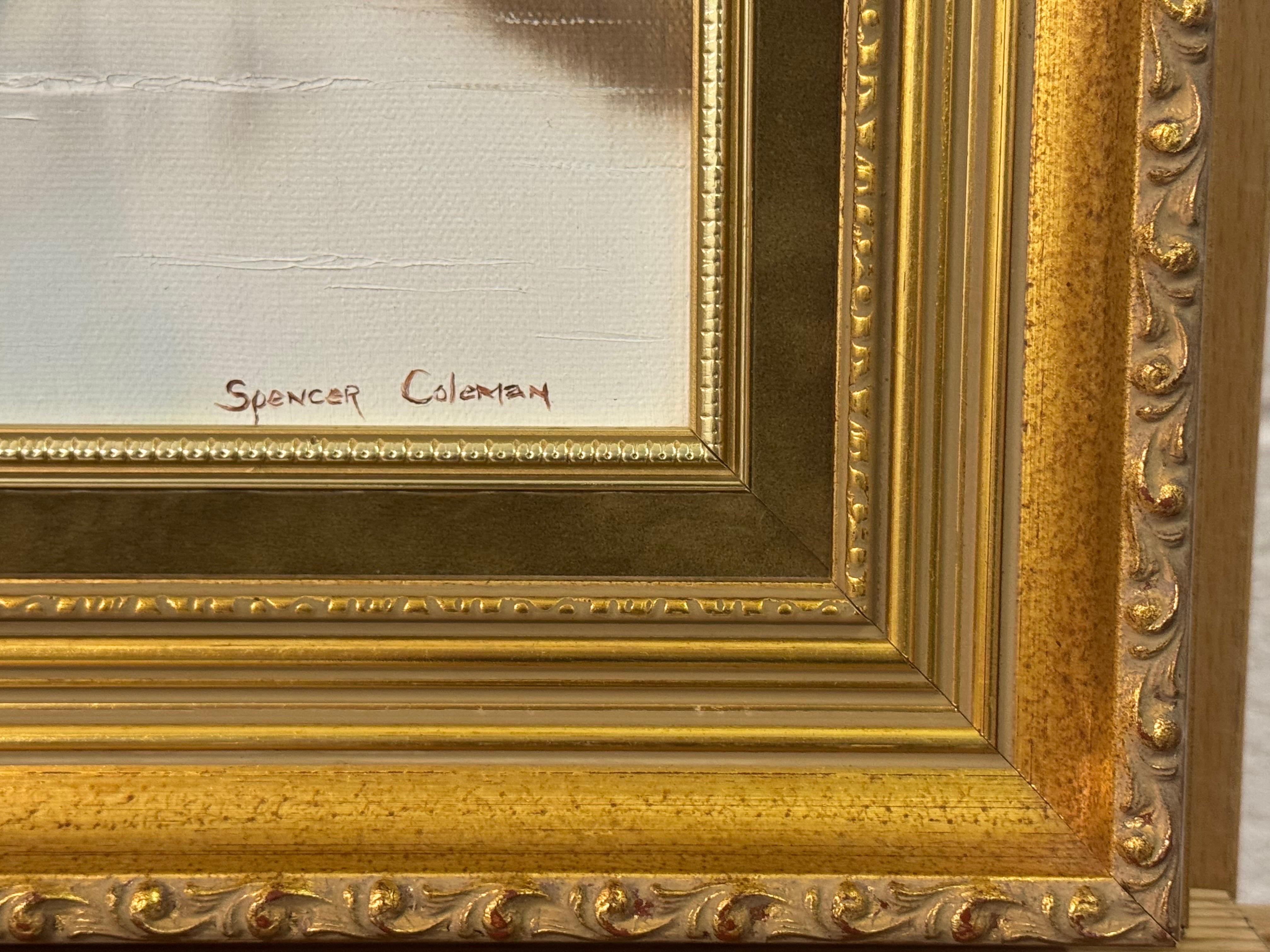 Flussbrücke mit Figuren in englischer Landschaft von einem britischen Künstler des 20. im Angebot 7