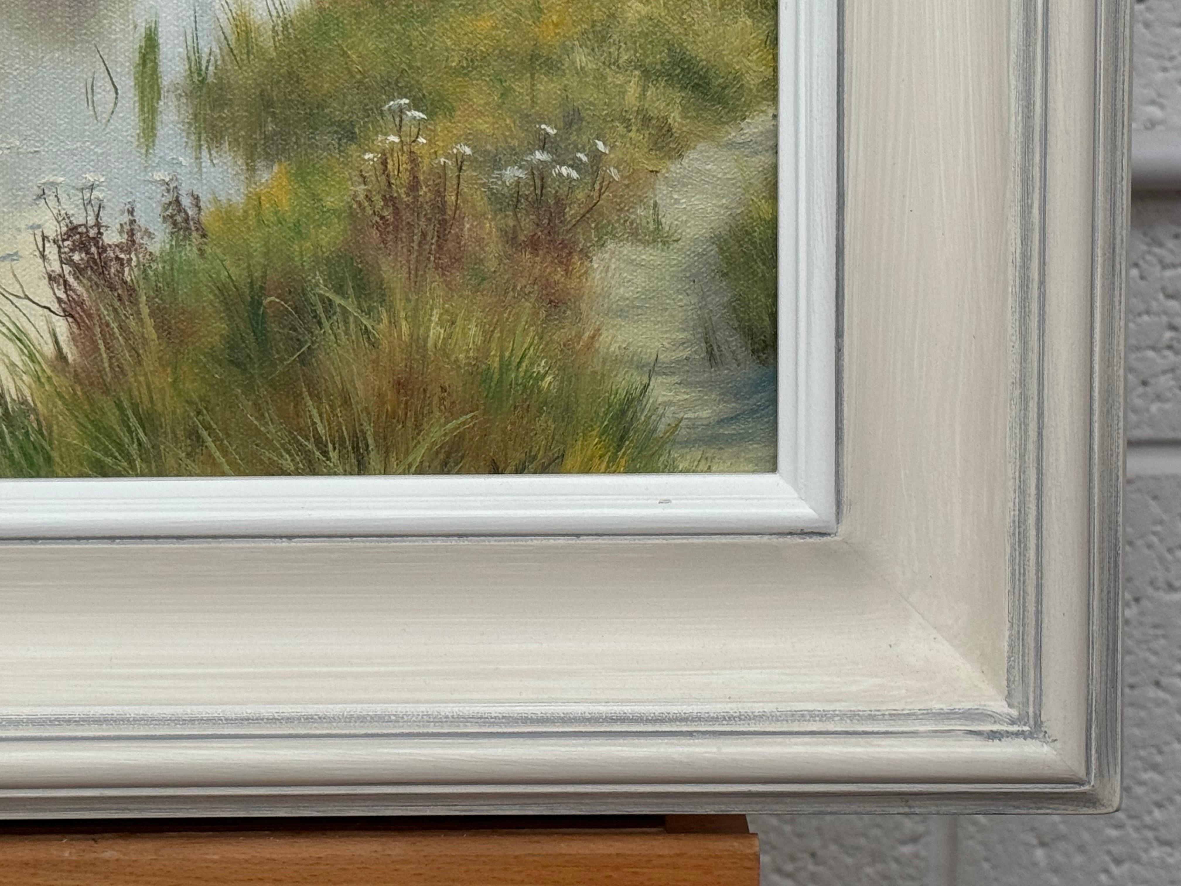 Serenidad al Amanecer - una hermosa mañana brumosa en un río de la campiña inglesa por el artista británico del siglo XX, Spencer Coleman. Original vintage único, óleo sobre lienzo, firmado.

El arte mide 20 x 16 pulgadas
El marco mide 25 x 21
