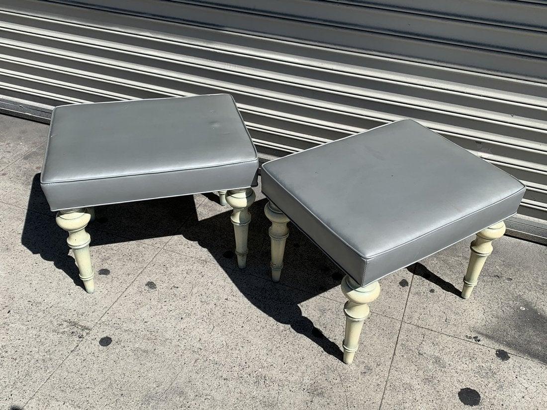 Mid-Century Modern Spencer & Company Regency Ottomans or Stools, circa 1960s