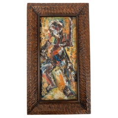 Spencer Depas, haitiano, 1928-1989 pintura al óleo sobre masonita. Marco hecho por un artista