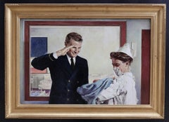 Oficial naval saludando a un recién nacido