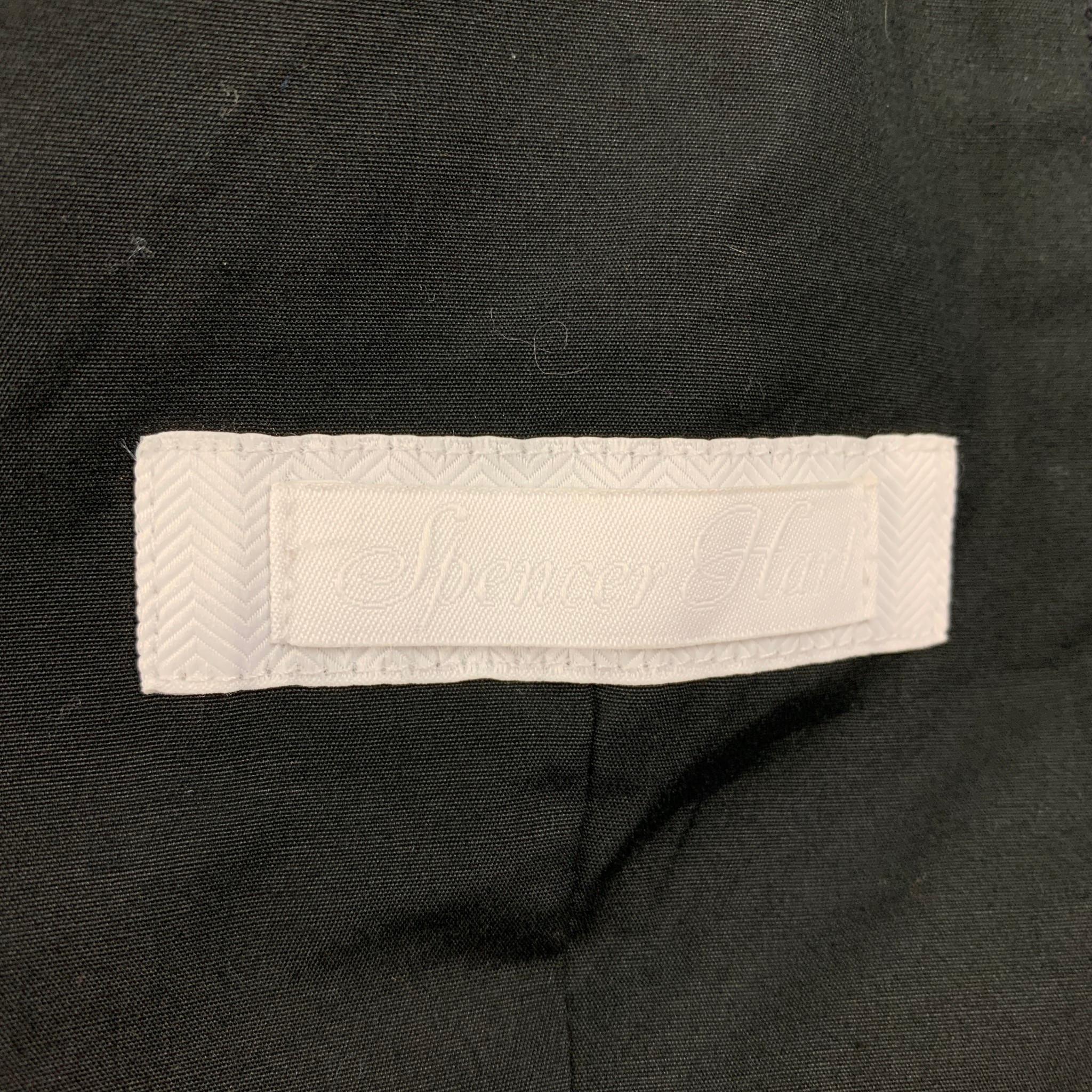 SPENCER HART Size 36 Black Textured Cotton Shawl Collar Vest 1