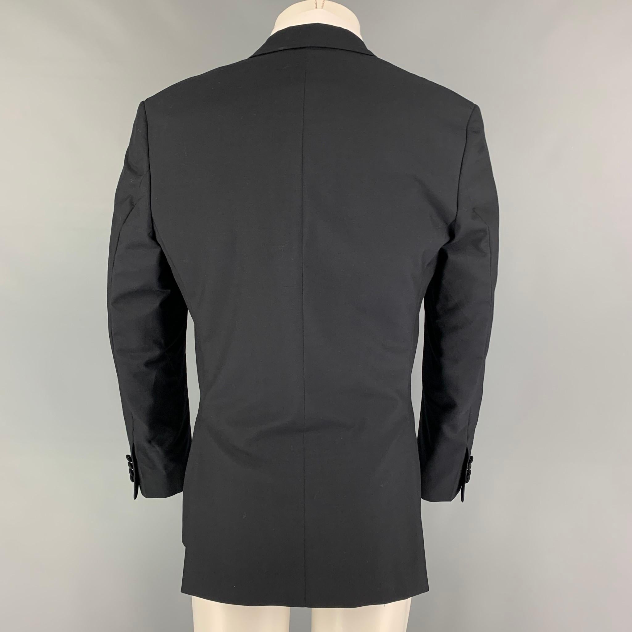 Men's SPENCER HART Size 38 Black Wool Mohair Tuxedo Sport Coat