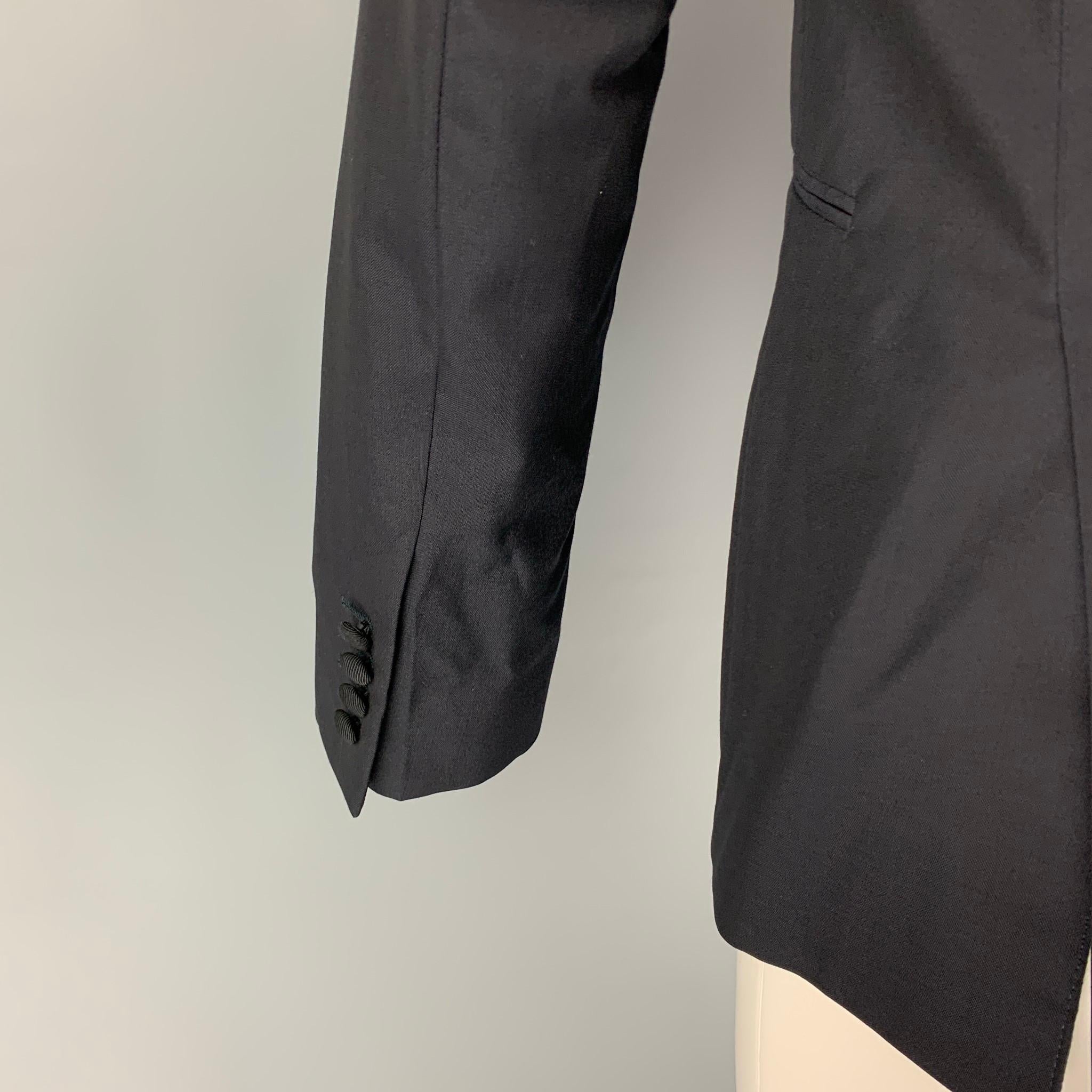 SPENCER HART Size 38 Black Wool Mohair Tuxedo Sport Coat 1