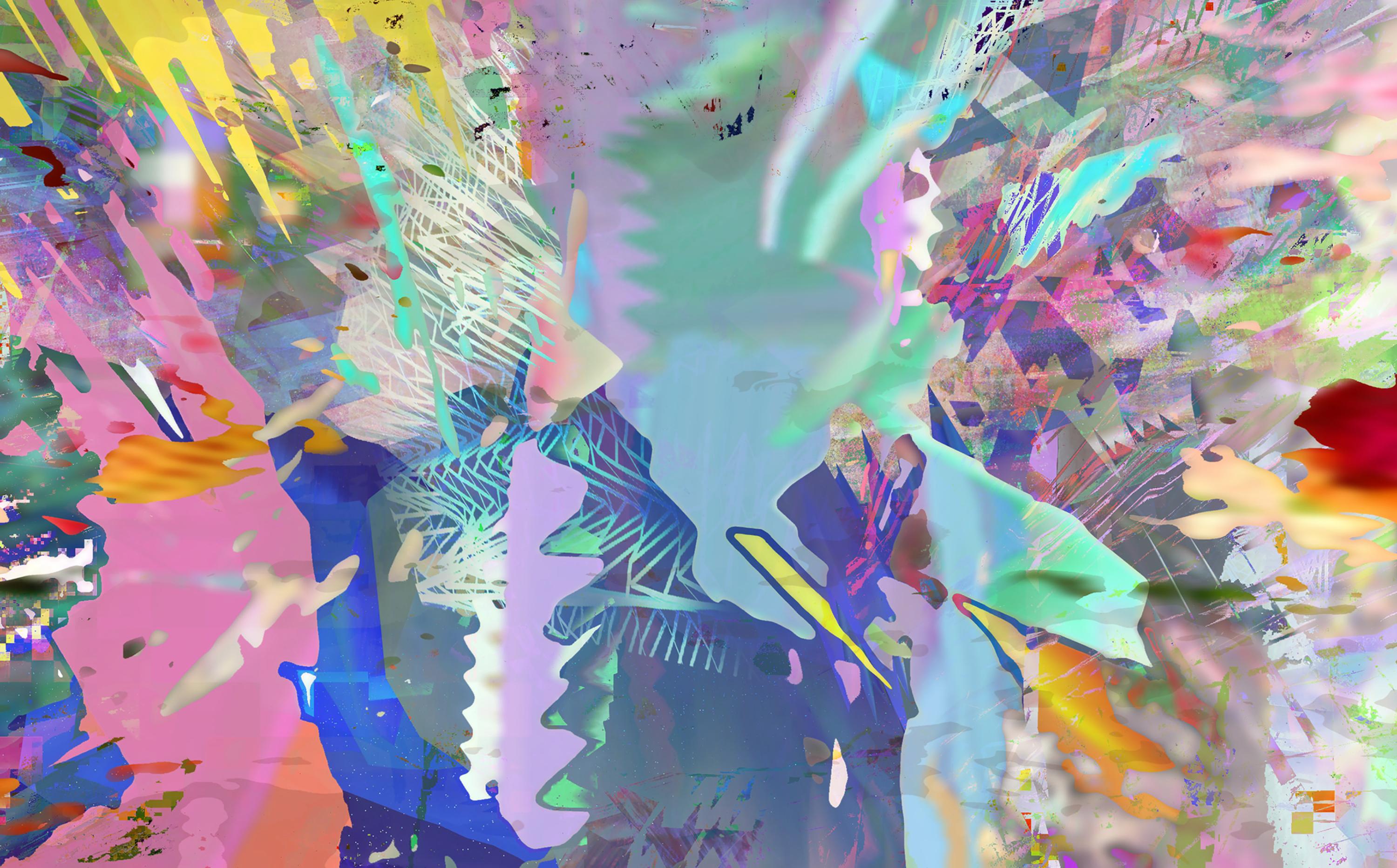 Abstract Photograph di Spencer Sloan - Mena Suvari a passeggio nel Runyon Canyon a Los Angeles, 7/5/15 - Fotografia astratta colorata