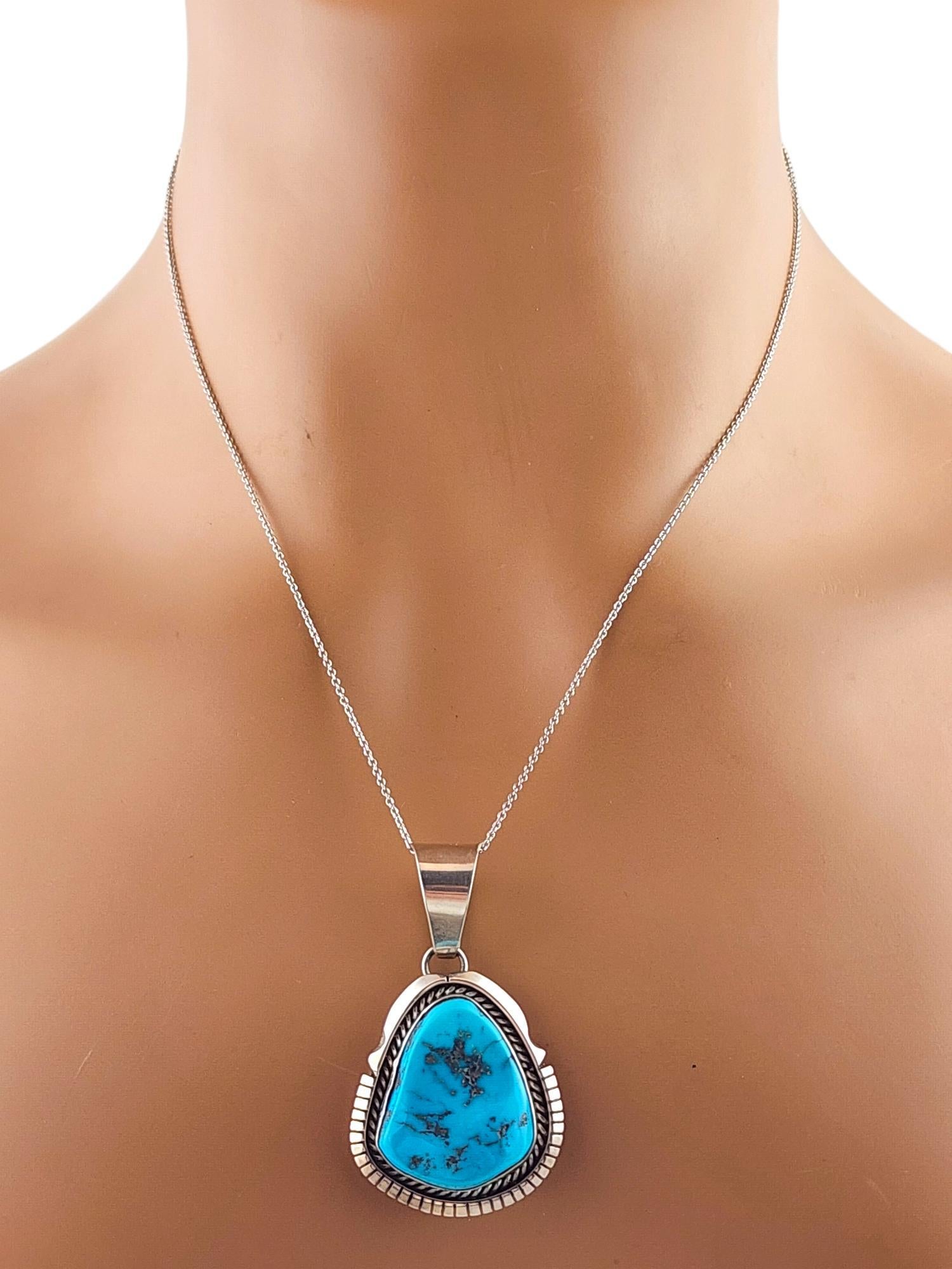 Ciondolo in turchese nativo americano Spencer Sterling Silver #20091 in vendita 3