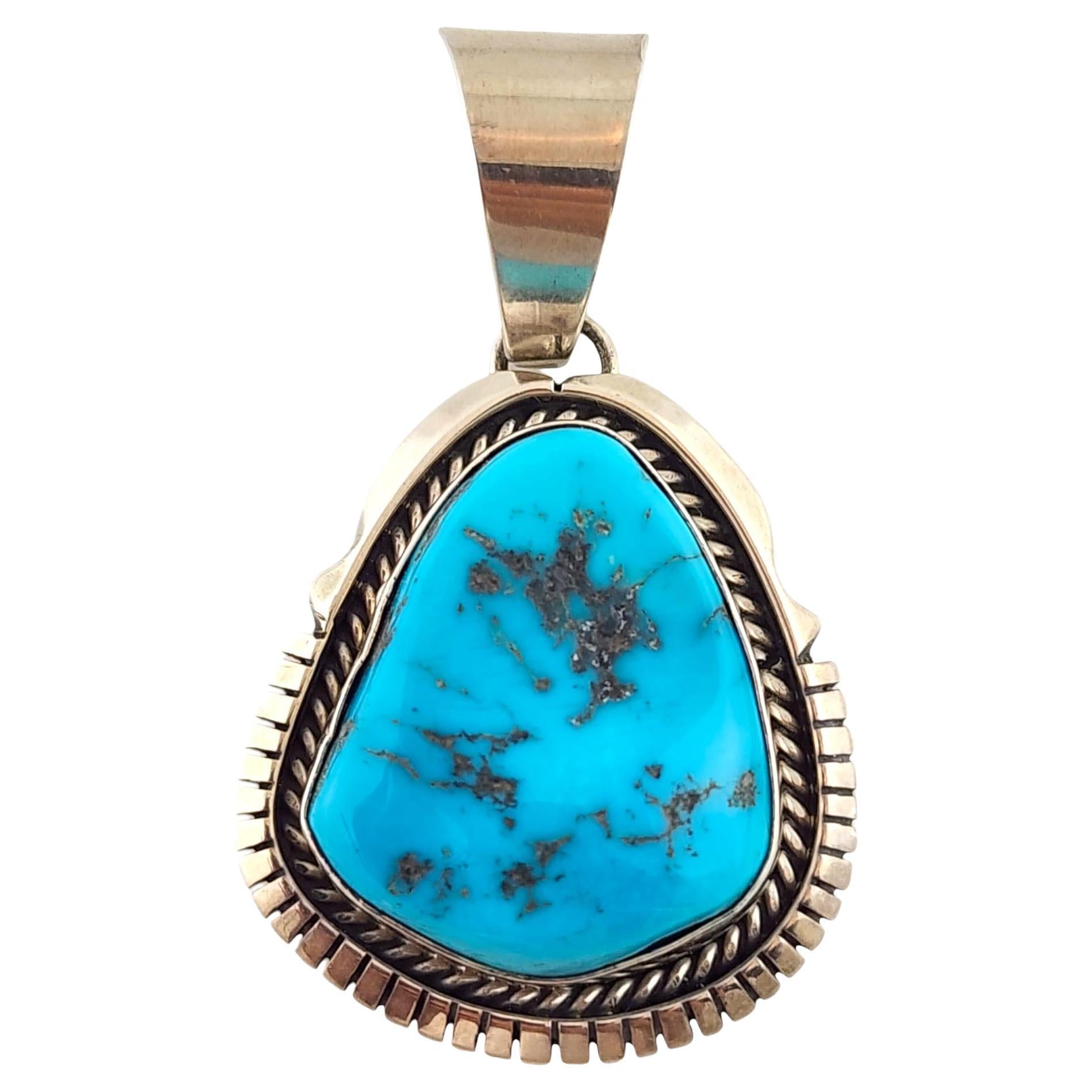 Colgante de turquesa de los nativos americanos Spencer de plata de ley #20091