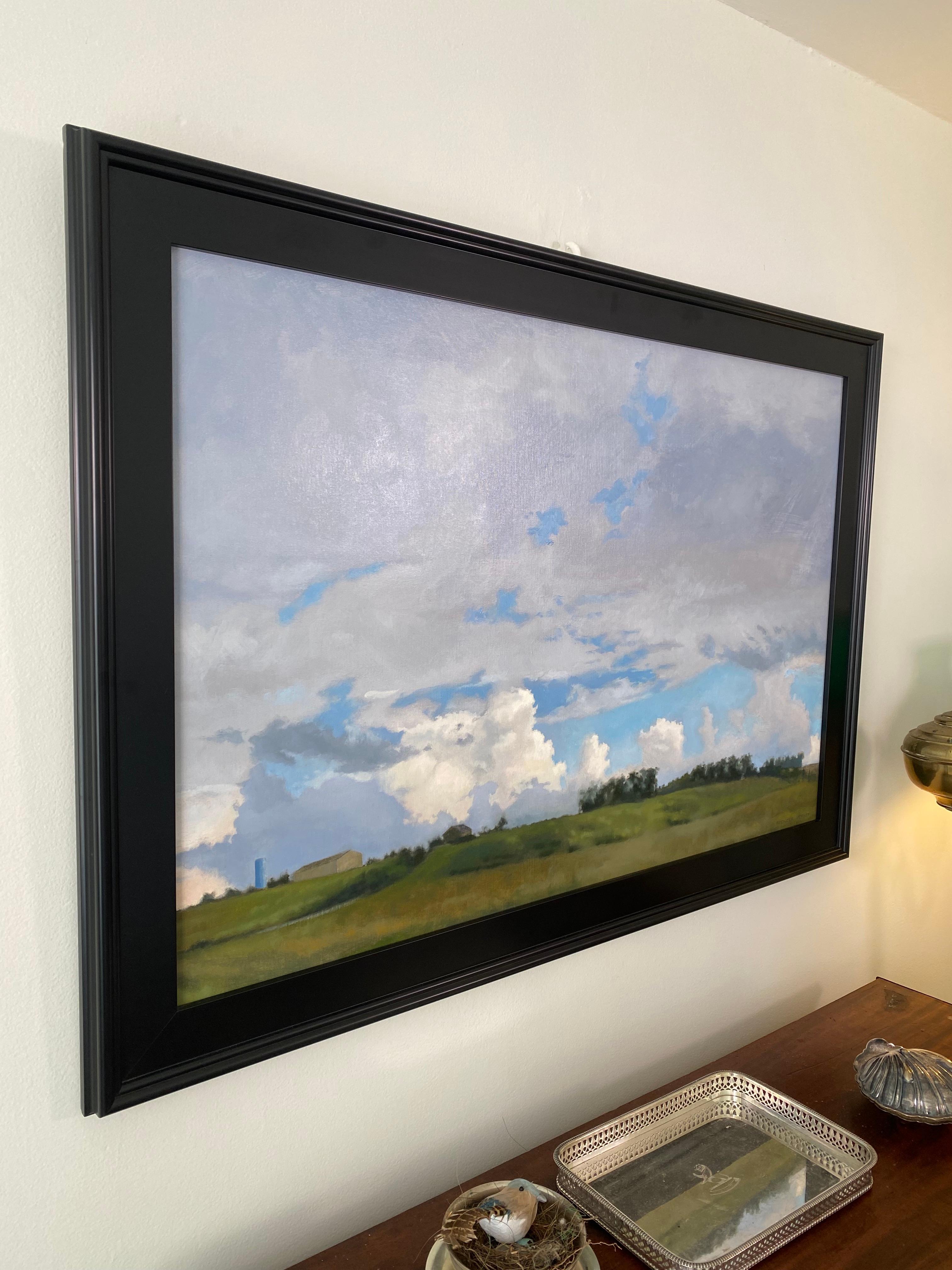 Newgarden
By Spencer Verney

At the end of the runway of Newgarden airport, a letterbox view of large thunderheads is visible beneath the cloud layer.

Oil on linen, mounted to a panel.

Please get in touch with any questions.