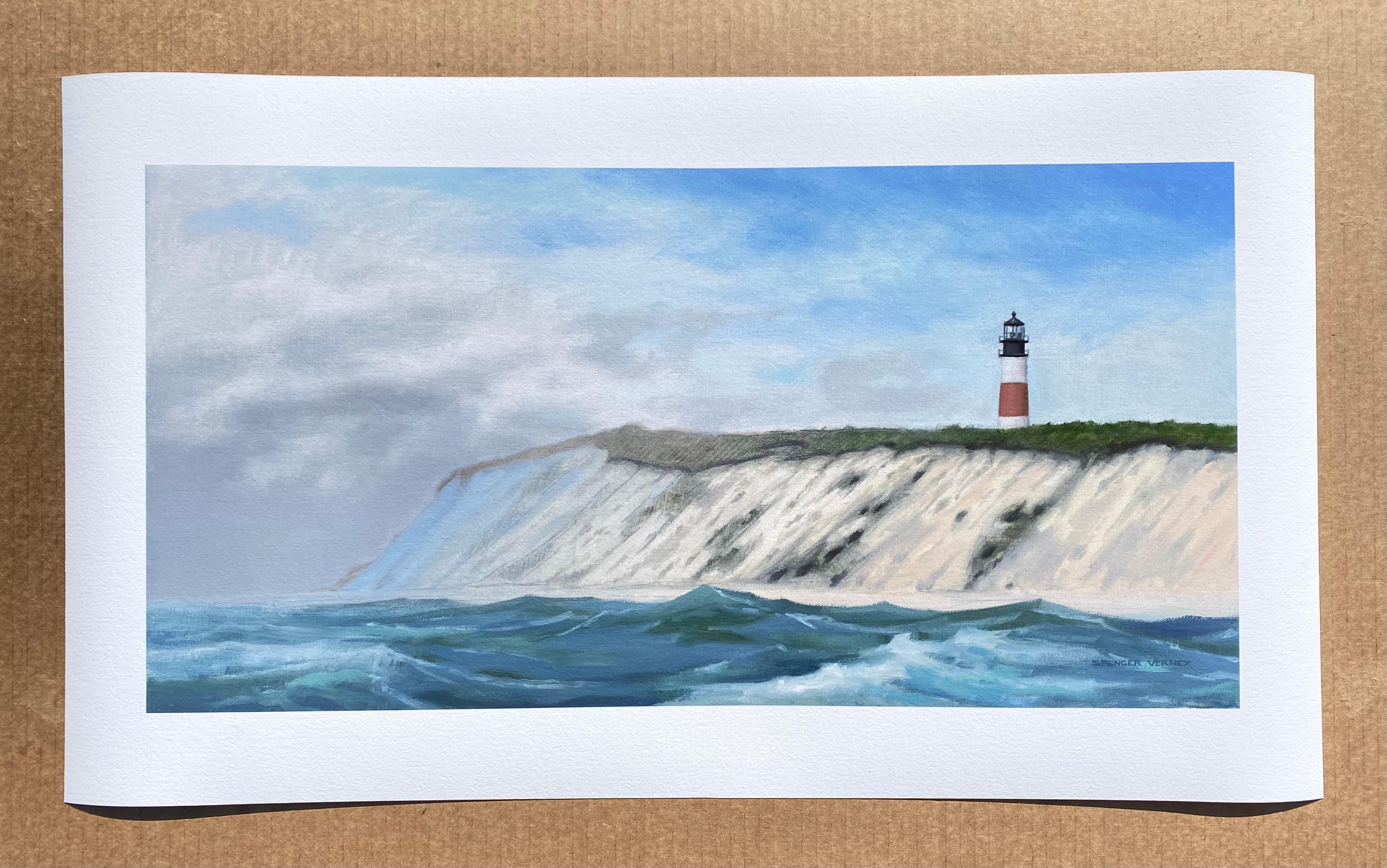 Nantucket, Sankaty Lighthouse (Giclée-Druck in limitierter Auflage) – Print von Spencer Verney