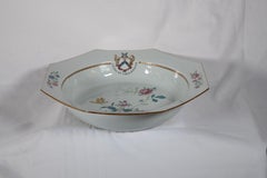 A Famille Rose Armorial Bowl- Pringle of Whytbank- "Spero et Progredior" c.1765