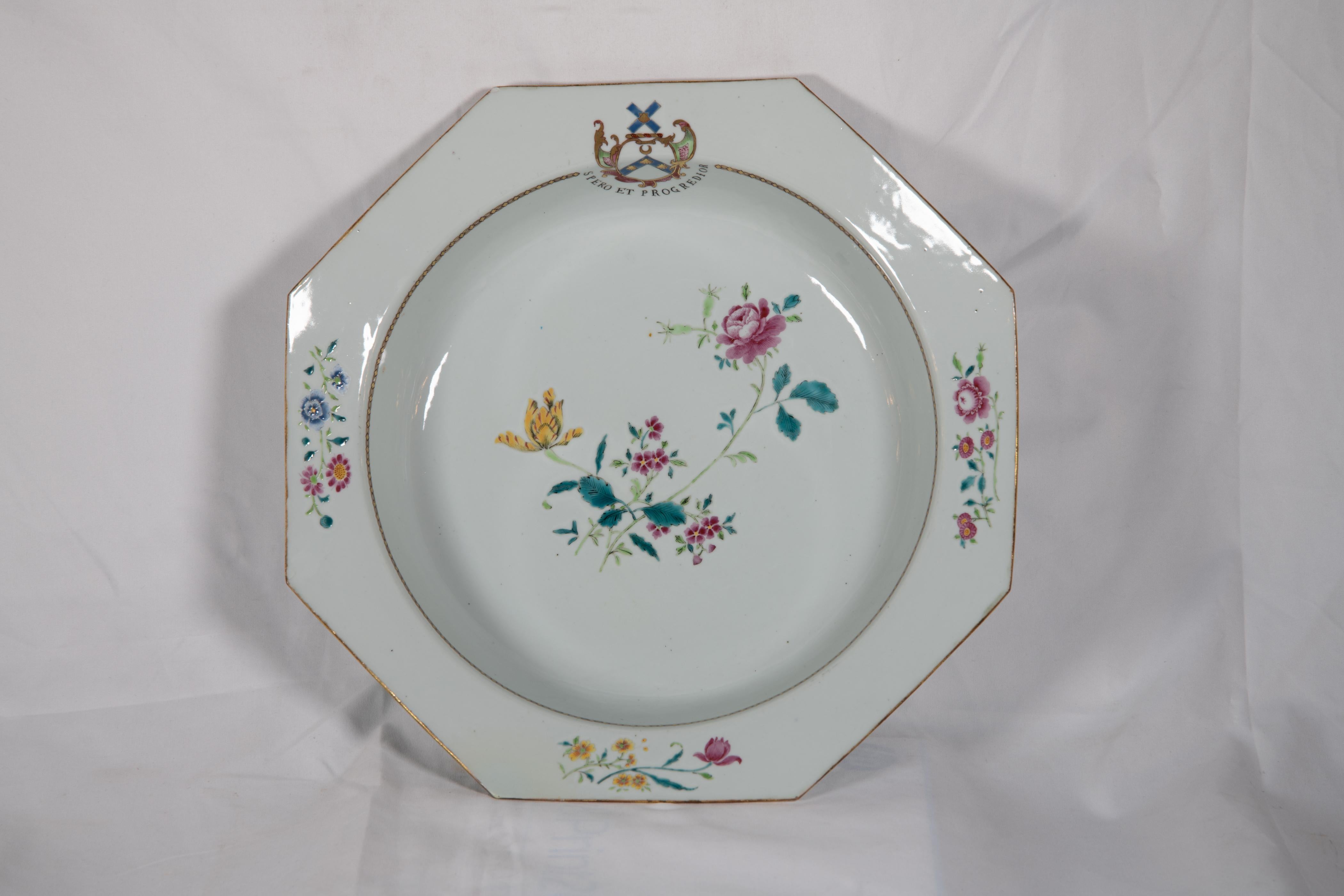 A Famille Rose Armorial Bowl- Pringle of Whytbank- 