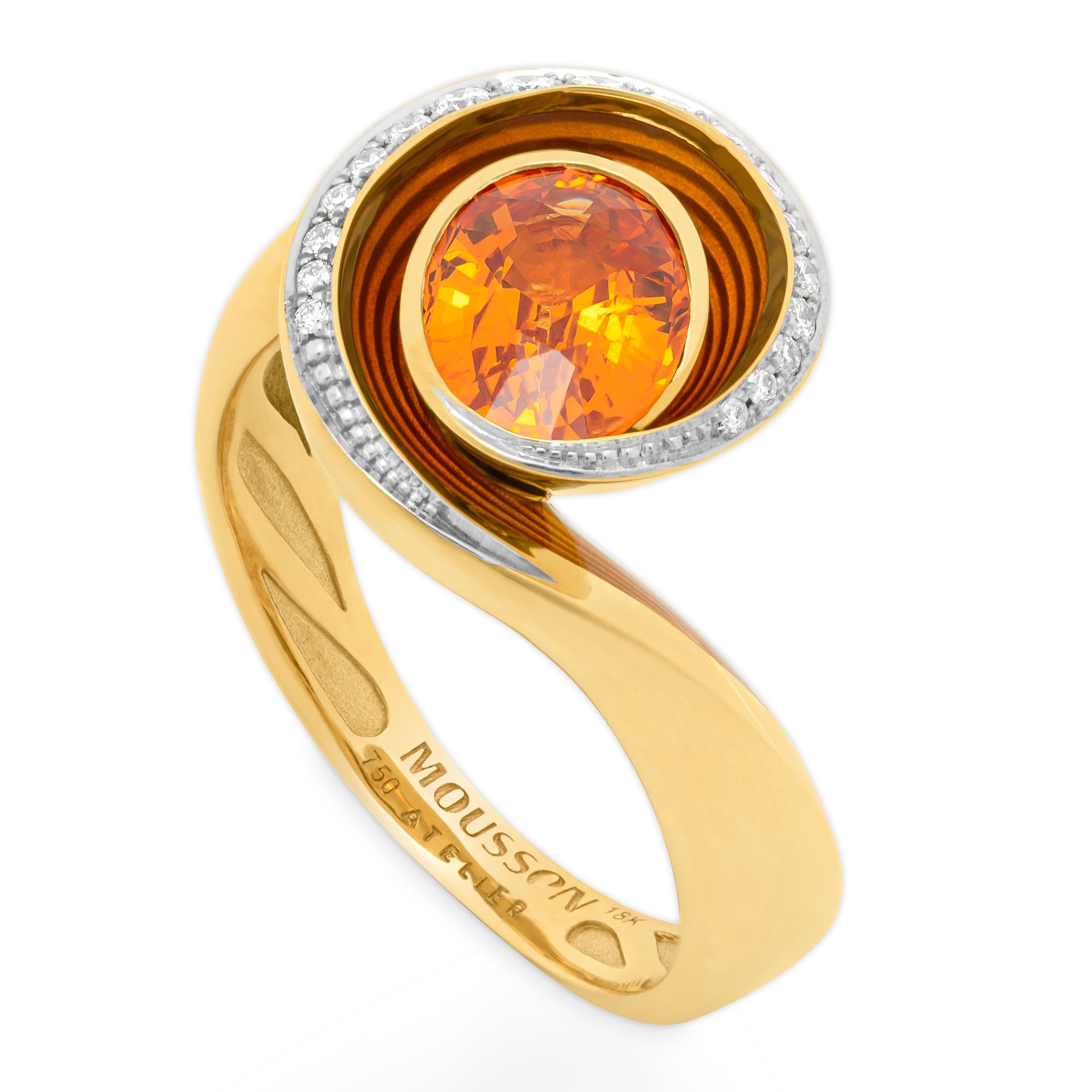 Spessartine Diamonds Enamel 18 Karat Yellow Gold Melted Colors Ring
Our new collection 