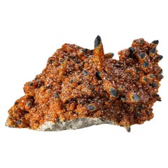 Spessartin-Granat auf Rauchquarz aus der Provinz Fujian, China