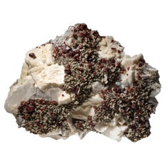 Antique Spessartine Garnet with Muscovite on Albite Matrix From Fujian, China