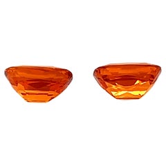 Spessartite Garnet Cushion Cut Pair Cts 4.52 Earrings