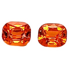Spessartite Garnet Cushion Pair, 3.73 Cts Earrings or Toi & Moi Ring