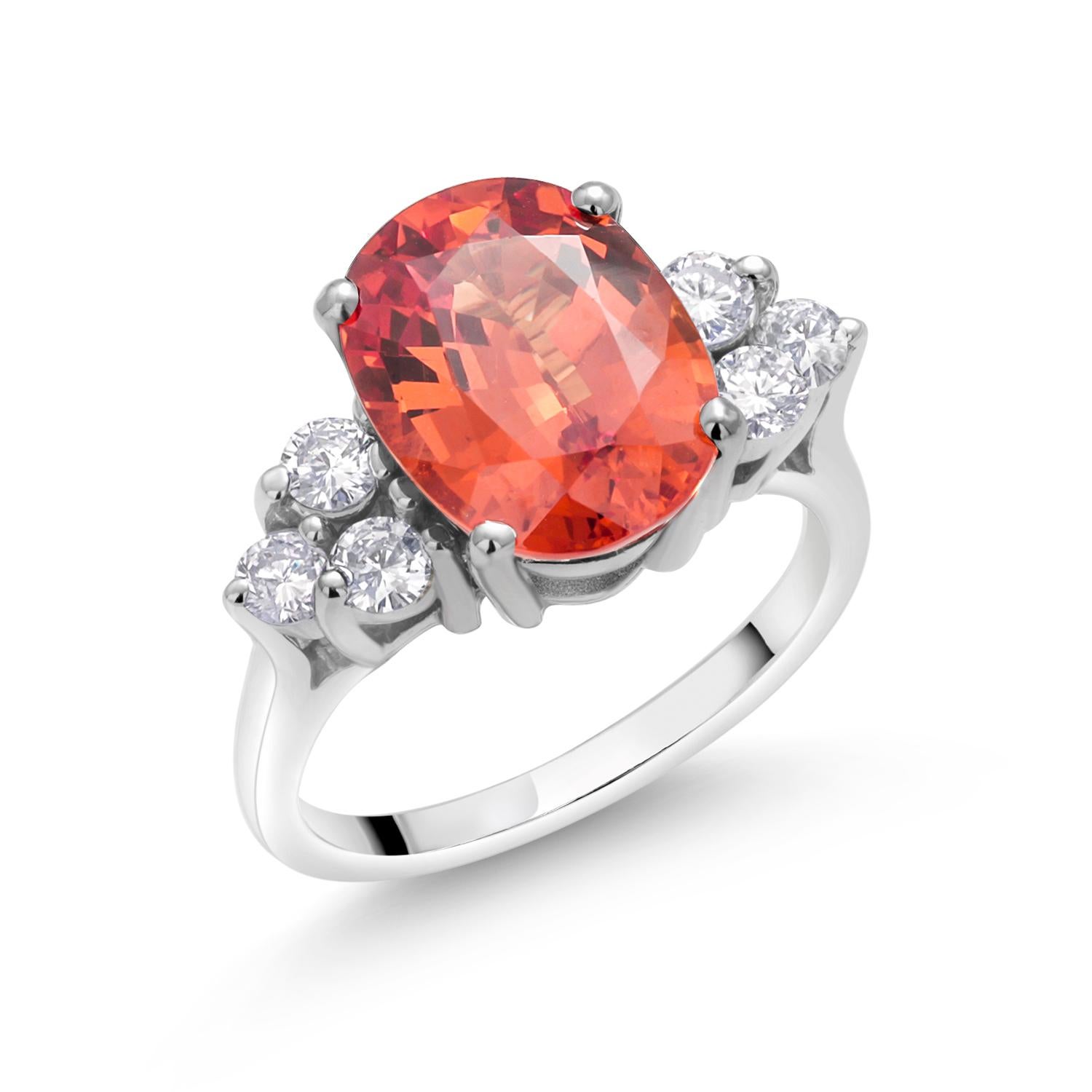 GIA Spessartit Granat Diamant Goldring Zertifikat Natrliche nicht behandelt 1
