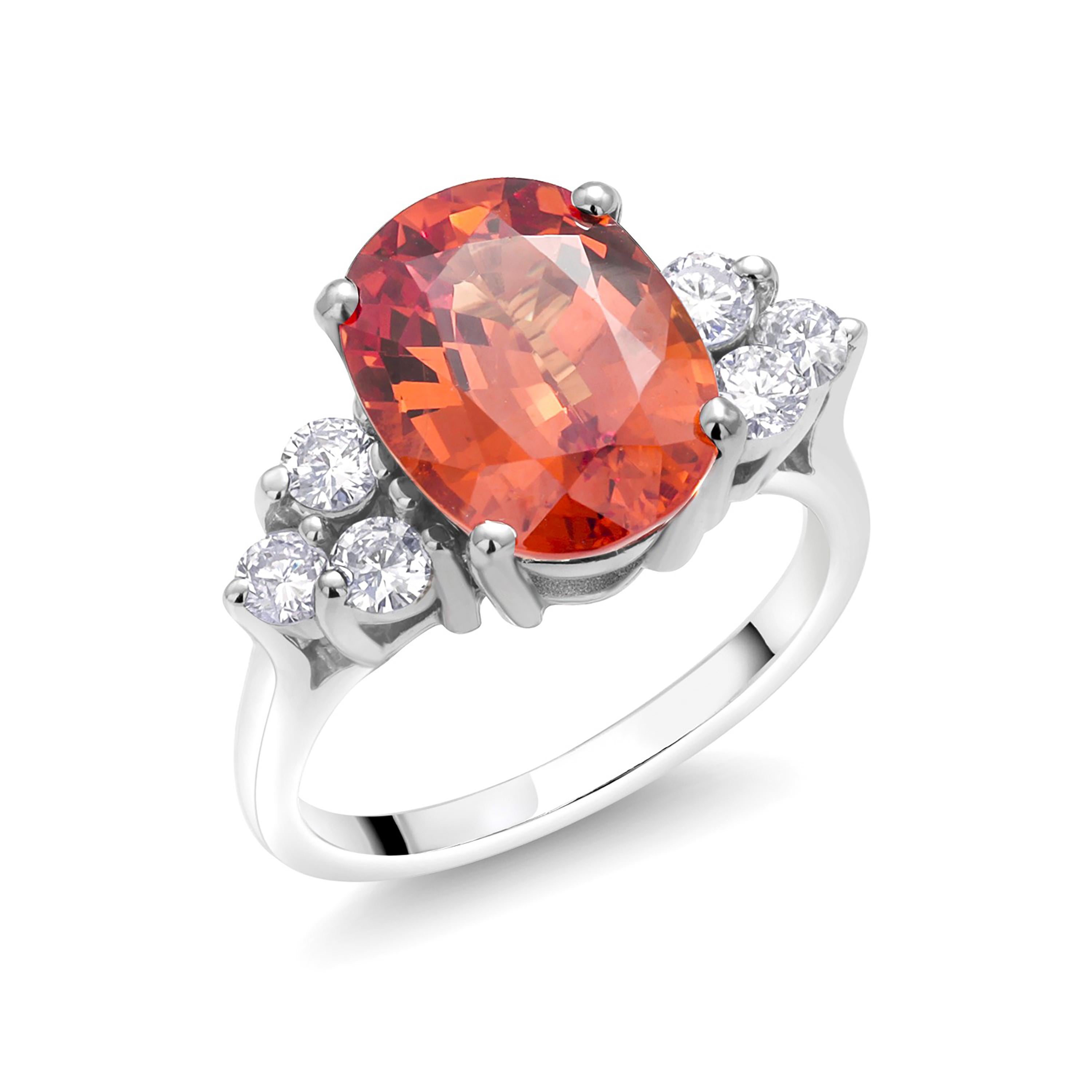 GIA Spessartit Granat Diamant Goldring Zertifikat Natrliche nicht behandelt 3