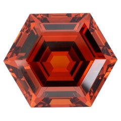 Spessartite Garnet Ring Gem 9.59 Carat Hexagon Unmounted Loose Gemstone